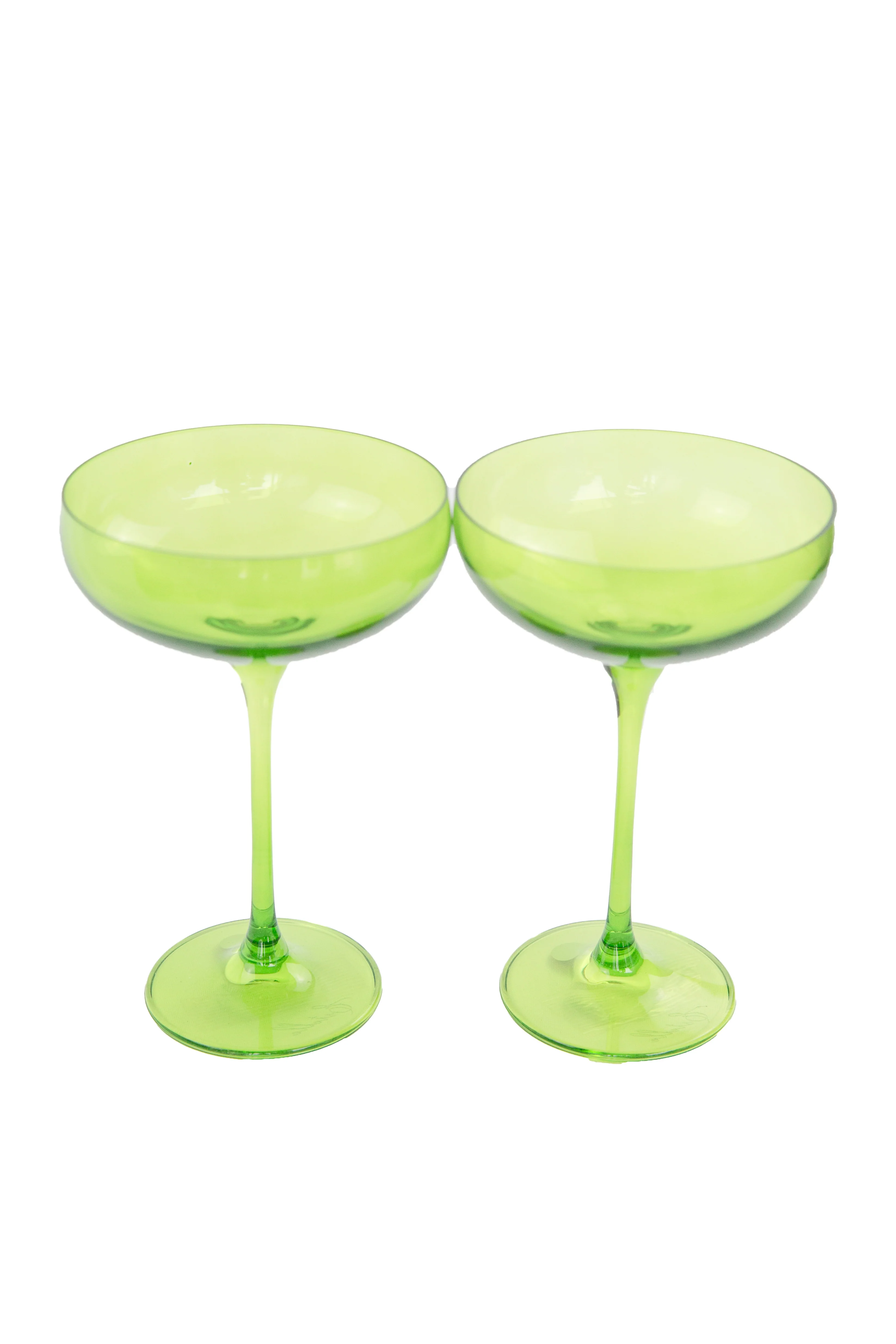 Estelle Colored Champagne Coupe Stemware - Set of 2 {Forest Green} - Image 6
