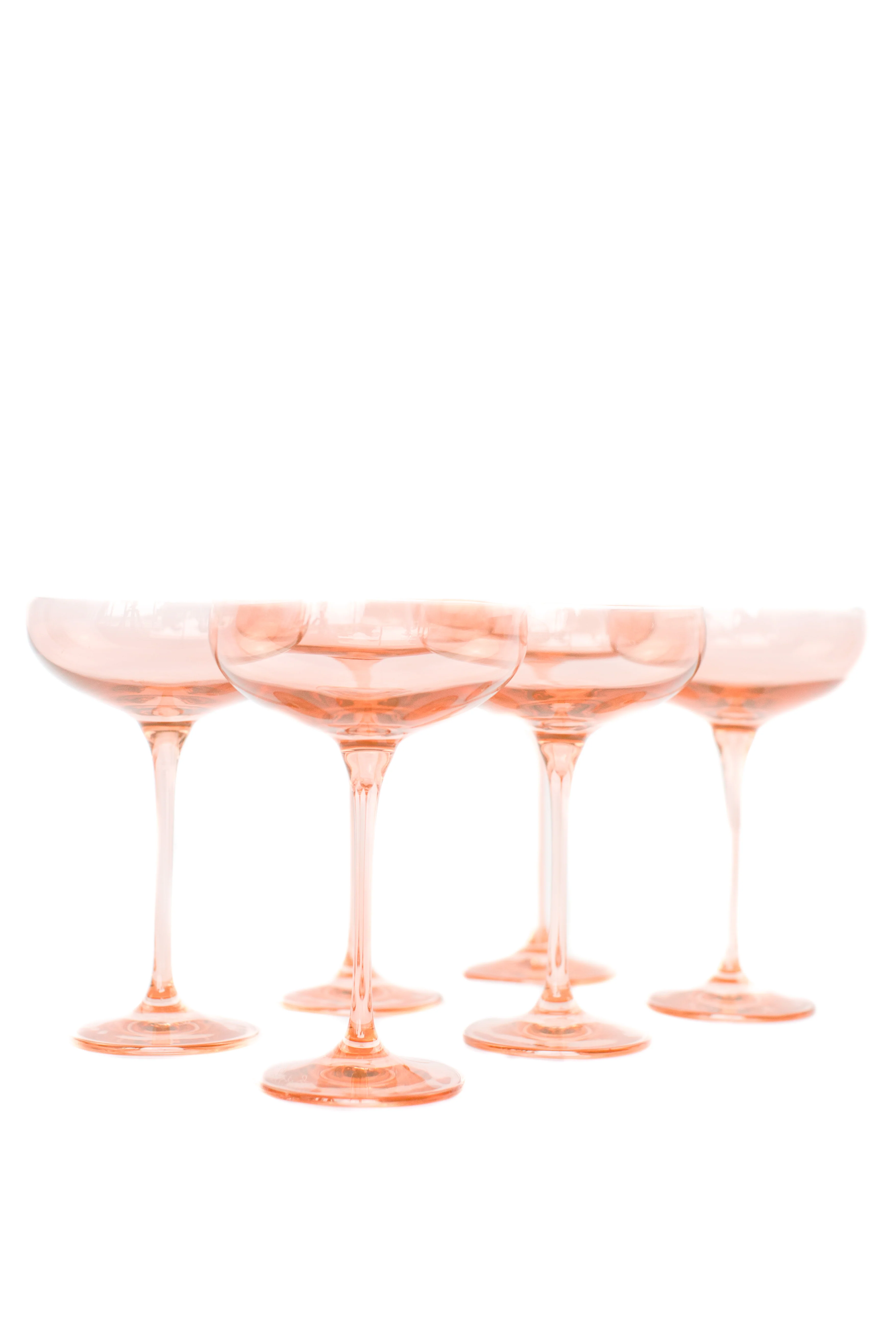 Estelle Colored Champagne Coupe Stemware - Set of 6 {Blush Pink} - Image 5