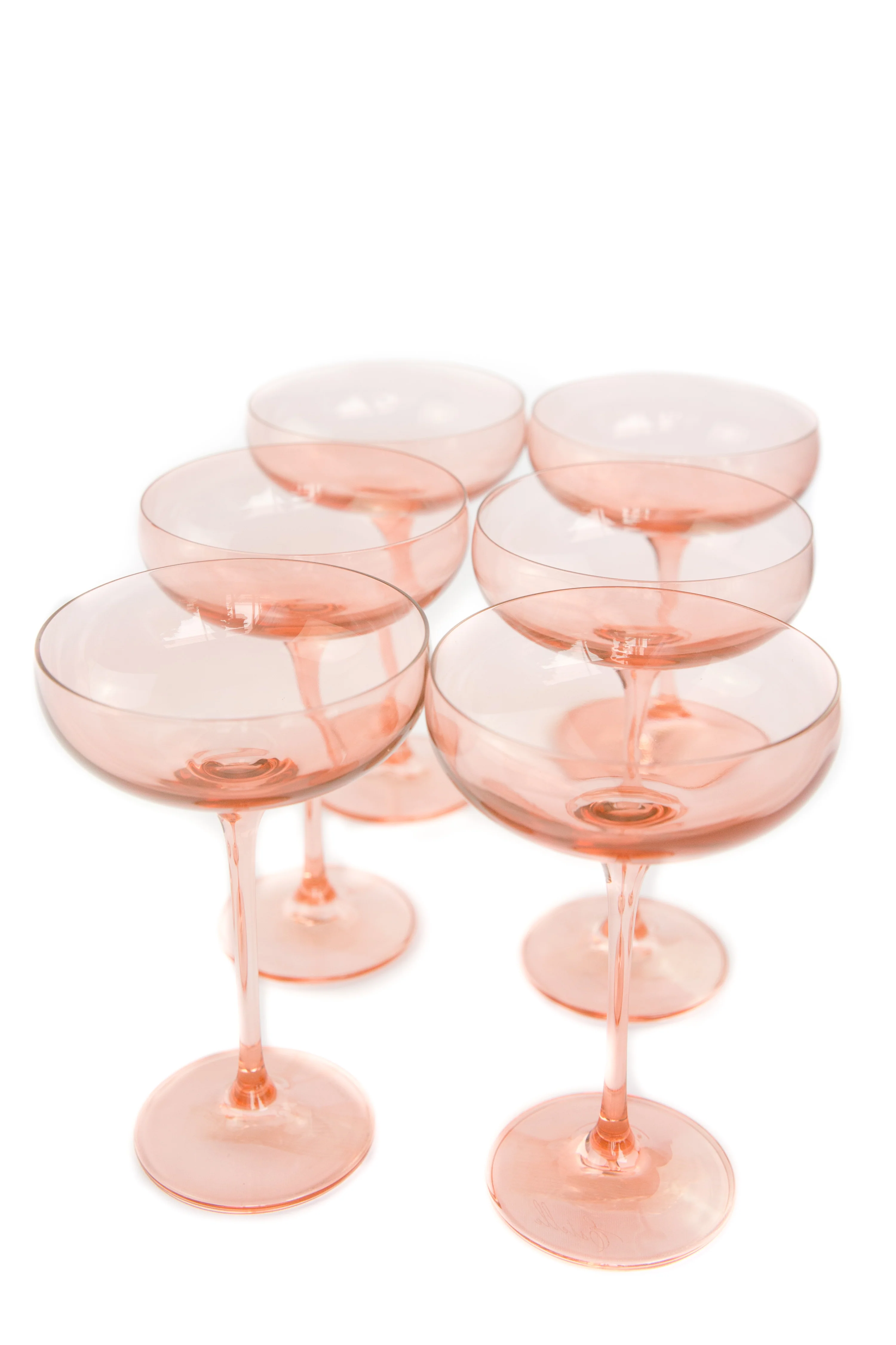 Estelle Colored Champagne Coupe Stemware - Set of 6 {Blush Pink} - Image 6