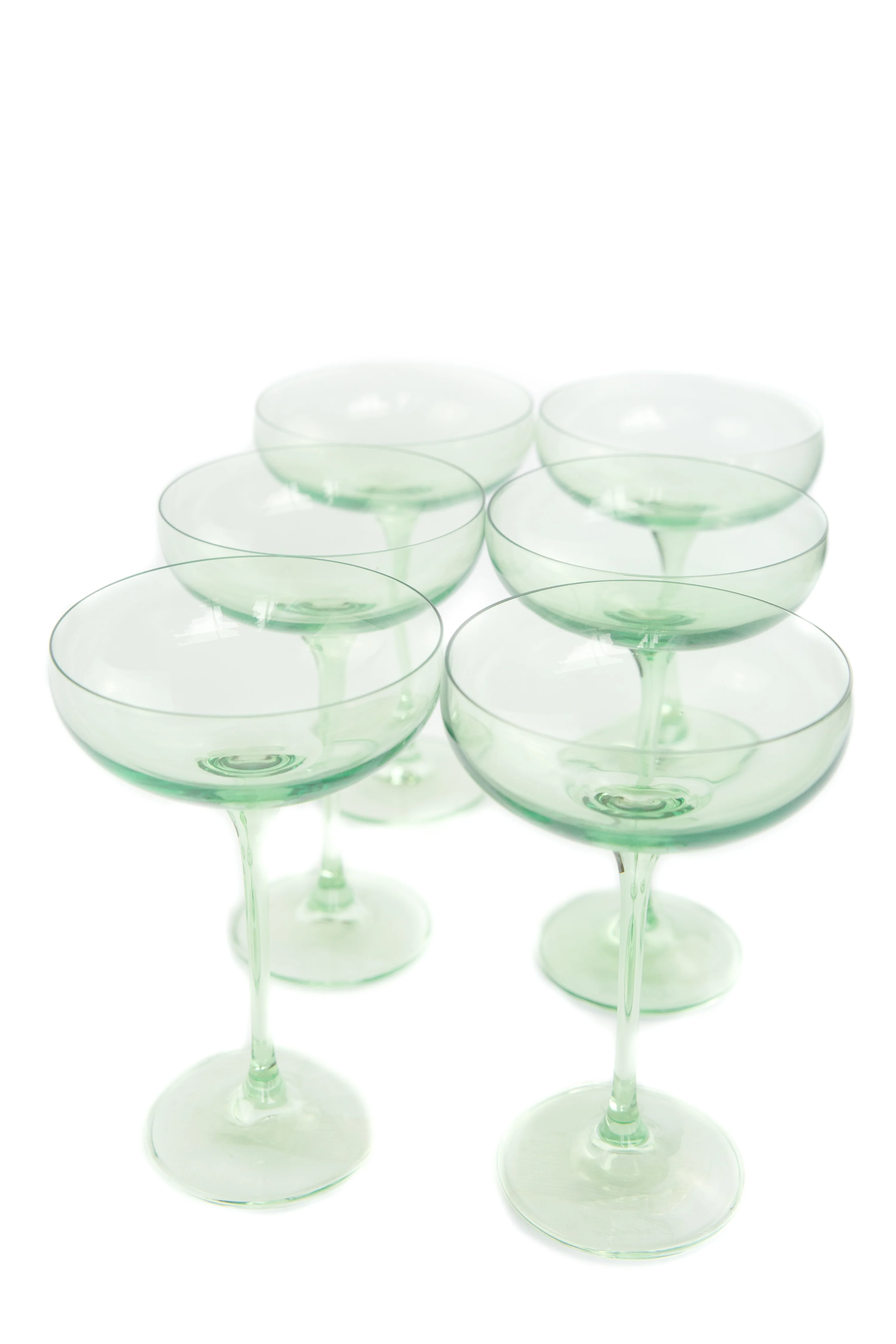 Estelle Colored Champagne Coupe Stemware - Set of 6 {Mint Green} - Image 5