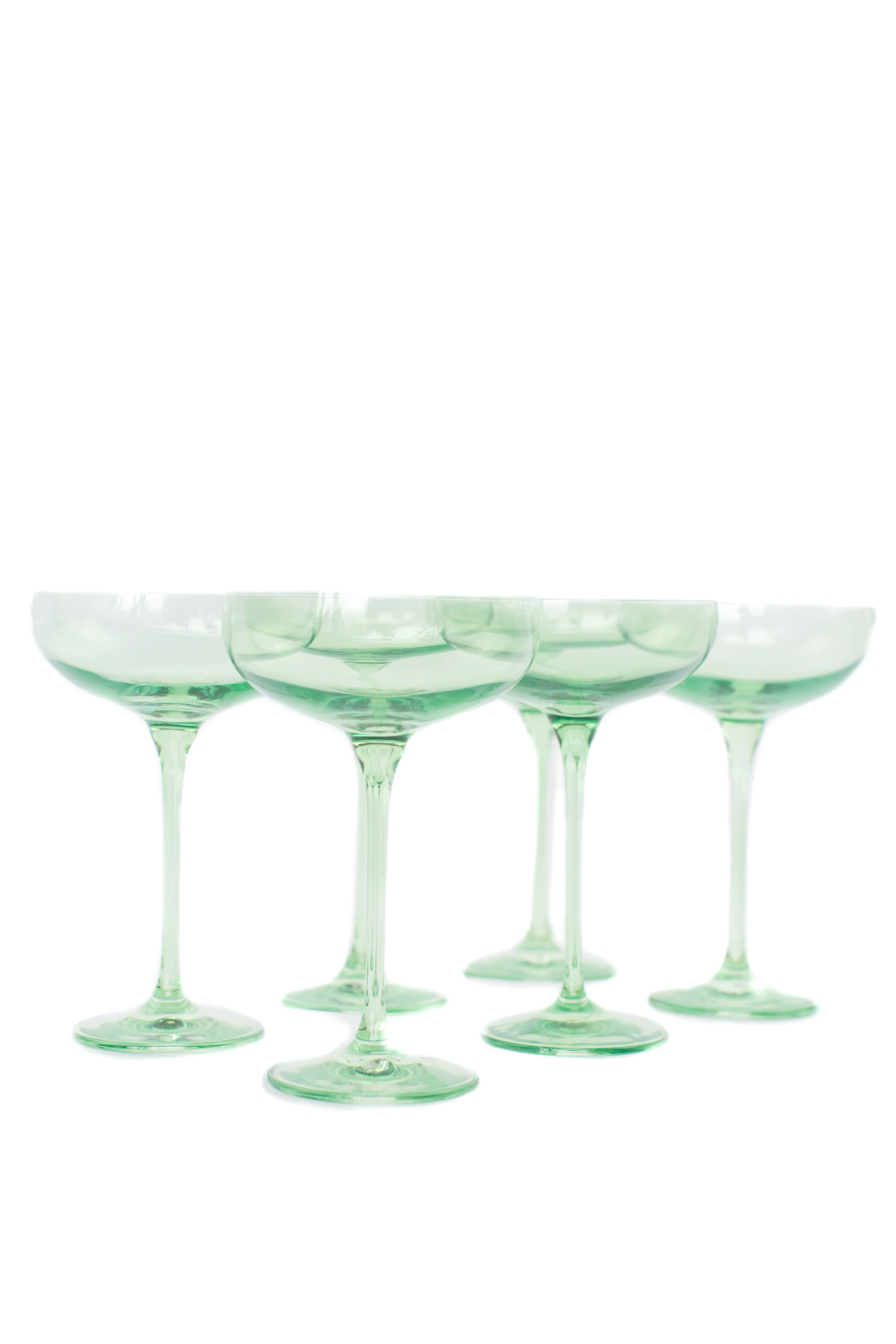 Estelle Colored Champagne Coupe Stemware - Set of 6 {Mint Green} - Image 6