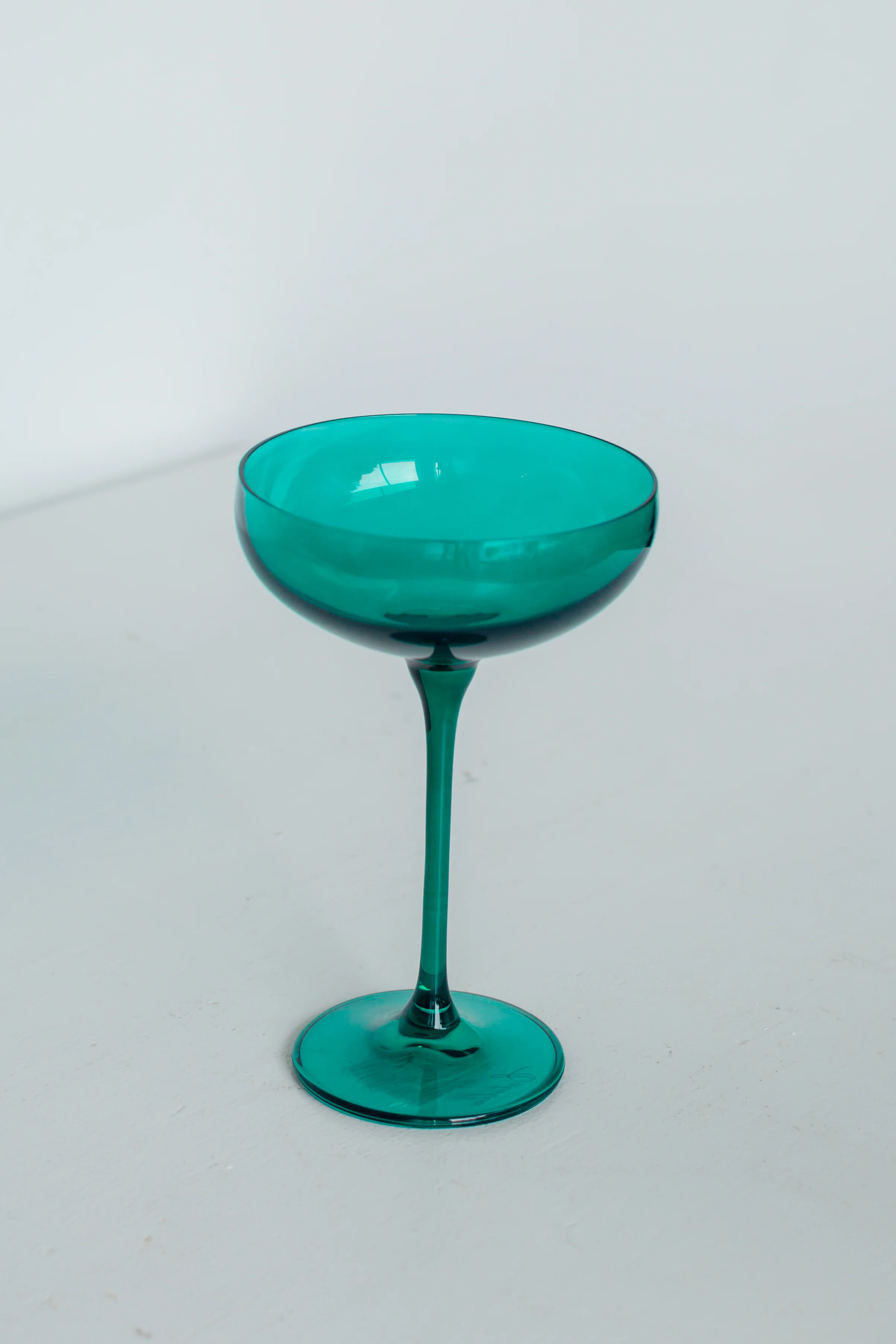Estelle Colored Champagne Coupe Stemware - Set of 2 {Emerald Green} - Image 3