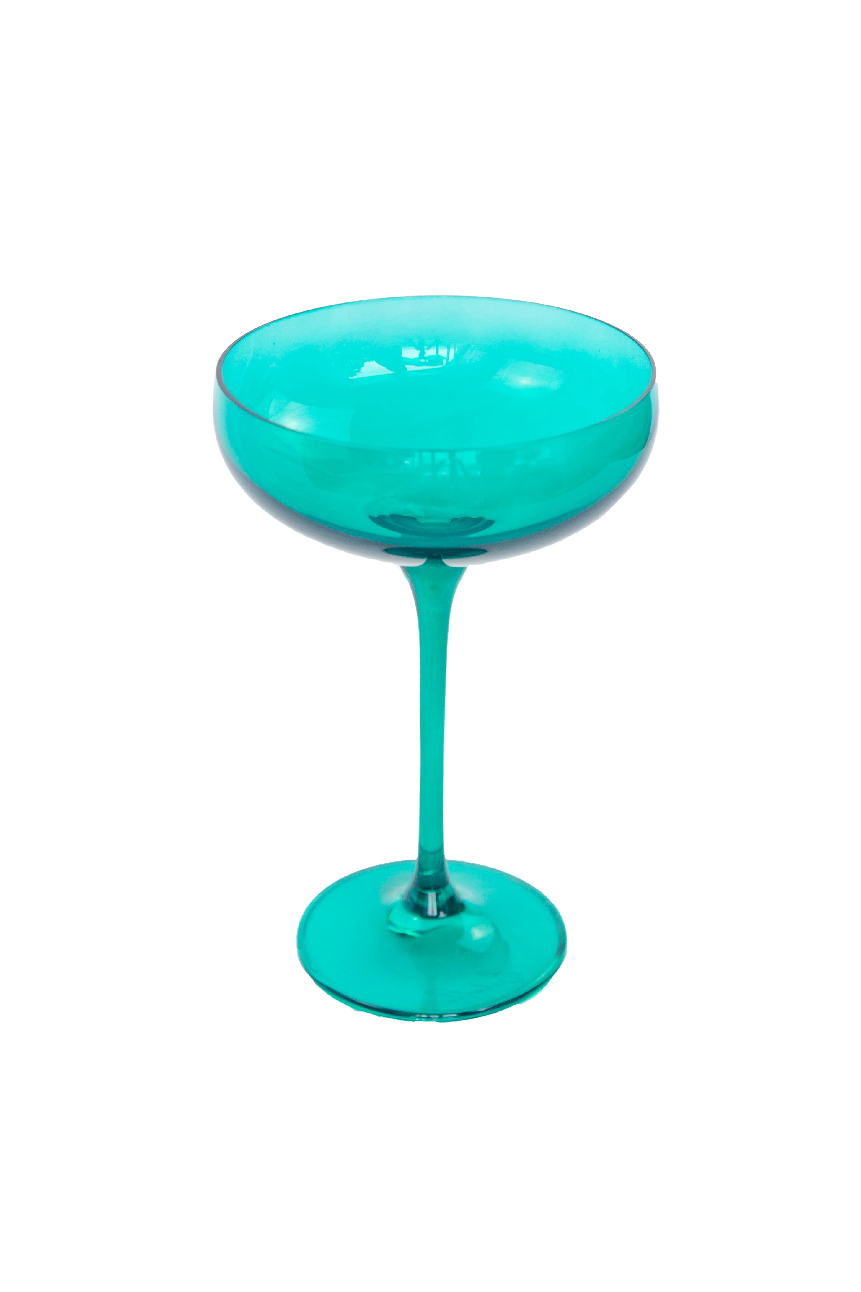 Estelle Colored Champagne Coupe Stemware - Set of 2 {Emerald Green} - Image 7