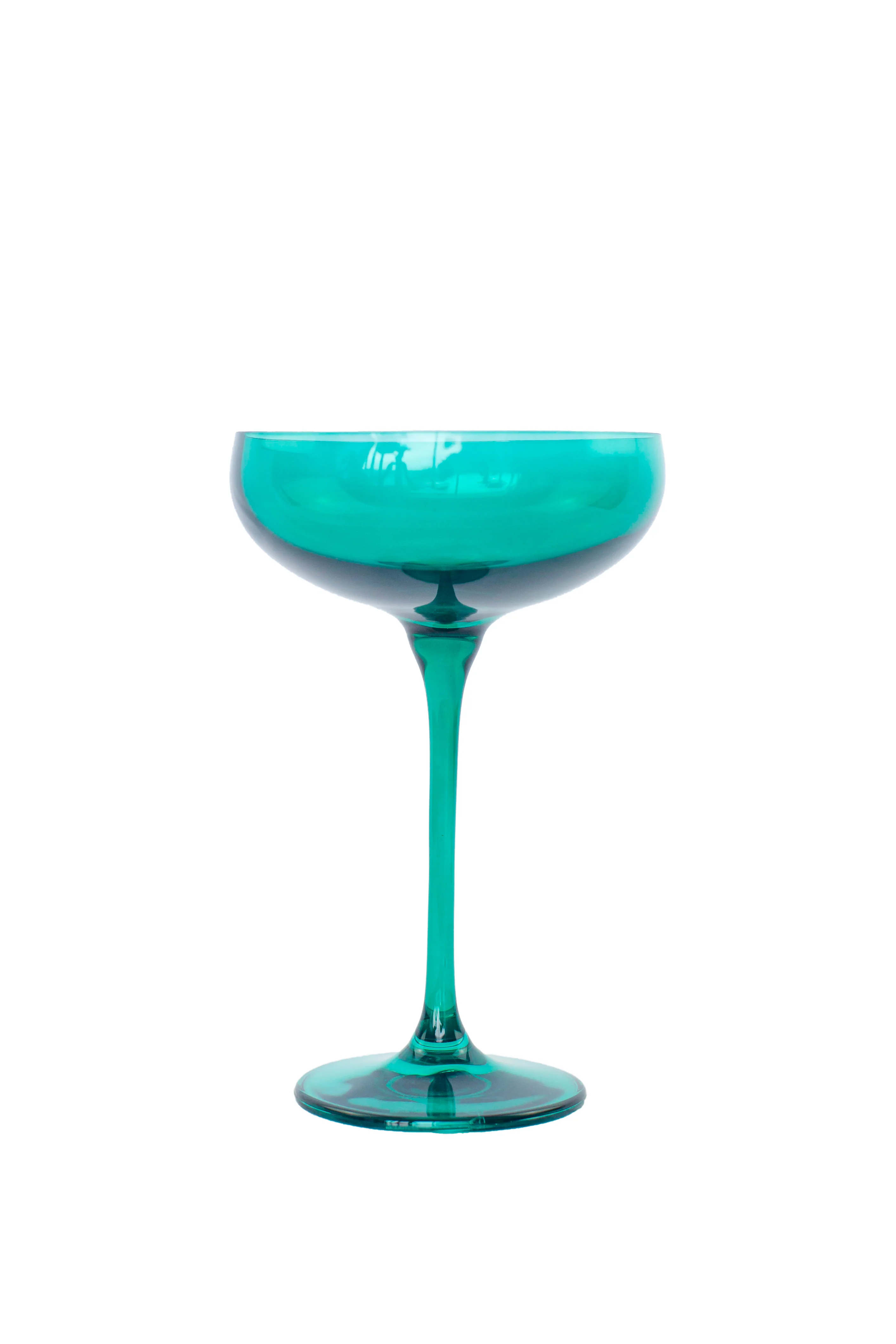 Estelle Colored Champagne Coupe Stemware - Set of 2 {Emerald Green} - Image 8