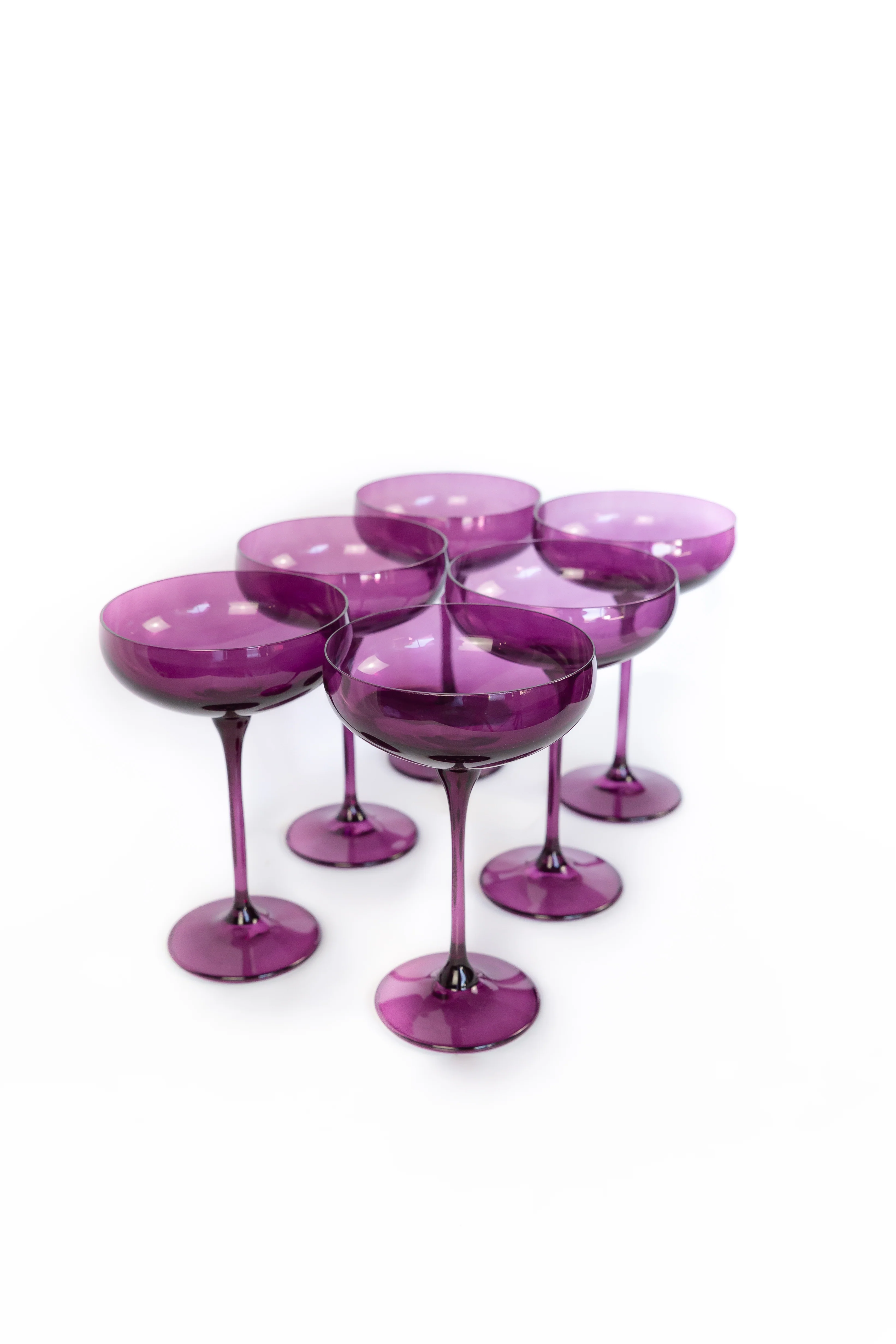 Estelle Colored Champagne Coupe Stemware - Set of 6 {Amethyst} - Image 5