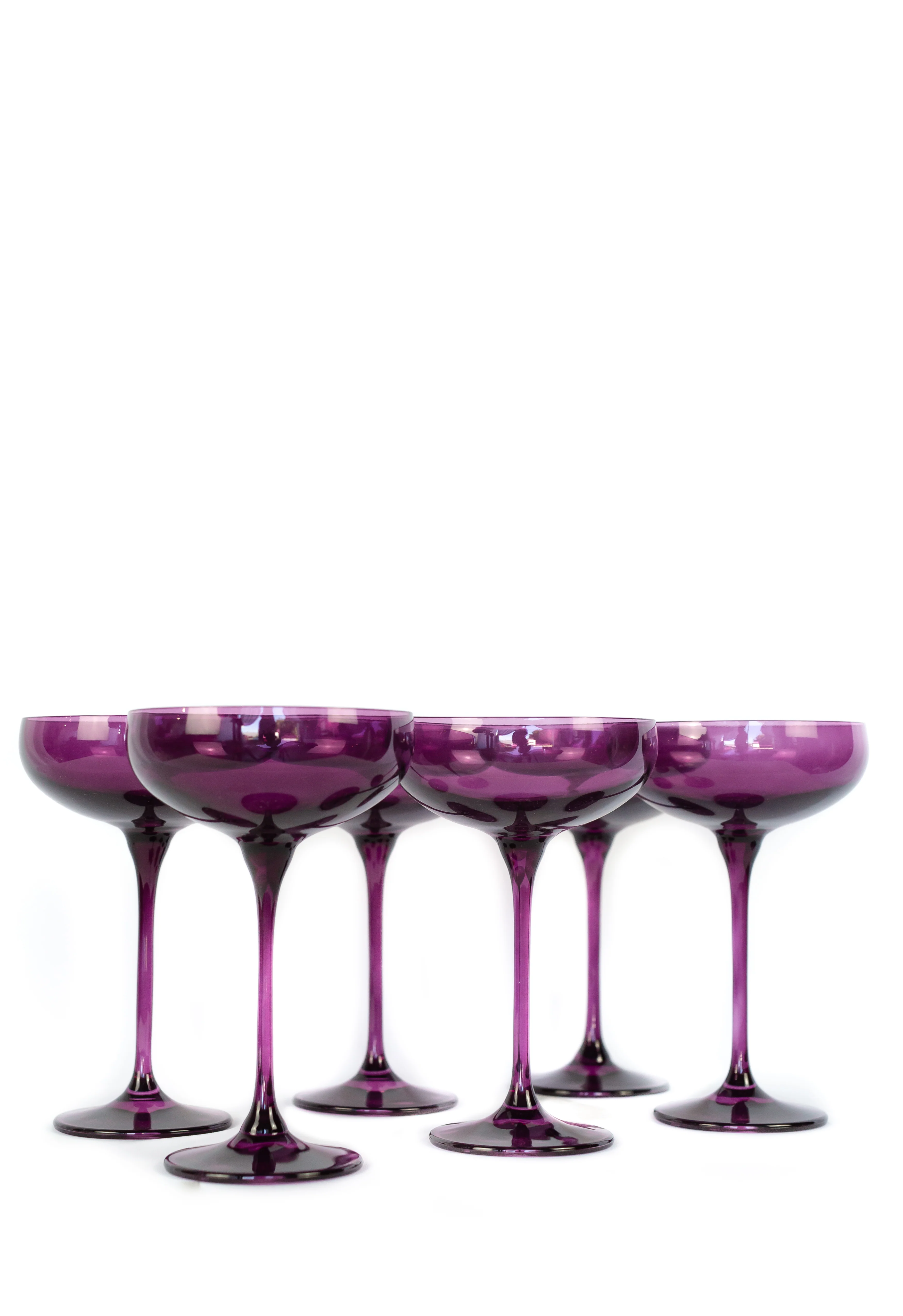 Estelle Colored Champagne Coupe Stemware - Set of 6 {Amethyst} - Image 6