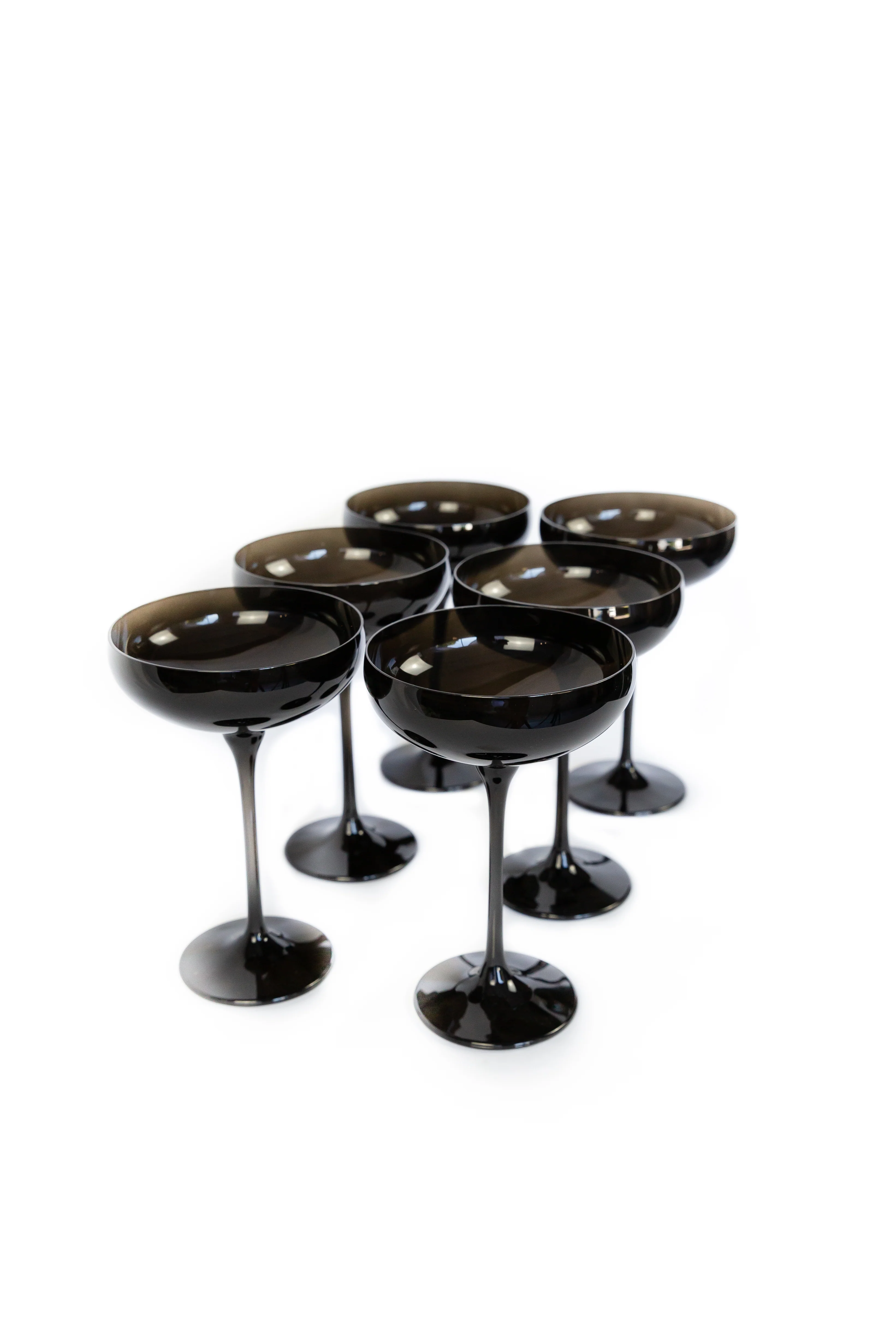 Estelle Colored Champagne Coupe Stemware - Set of 6 {Black Onyx} - Image 5