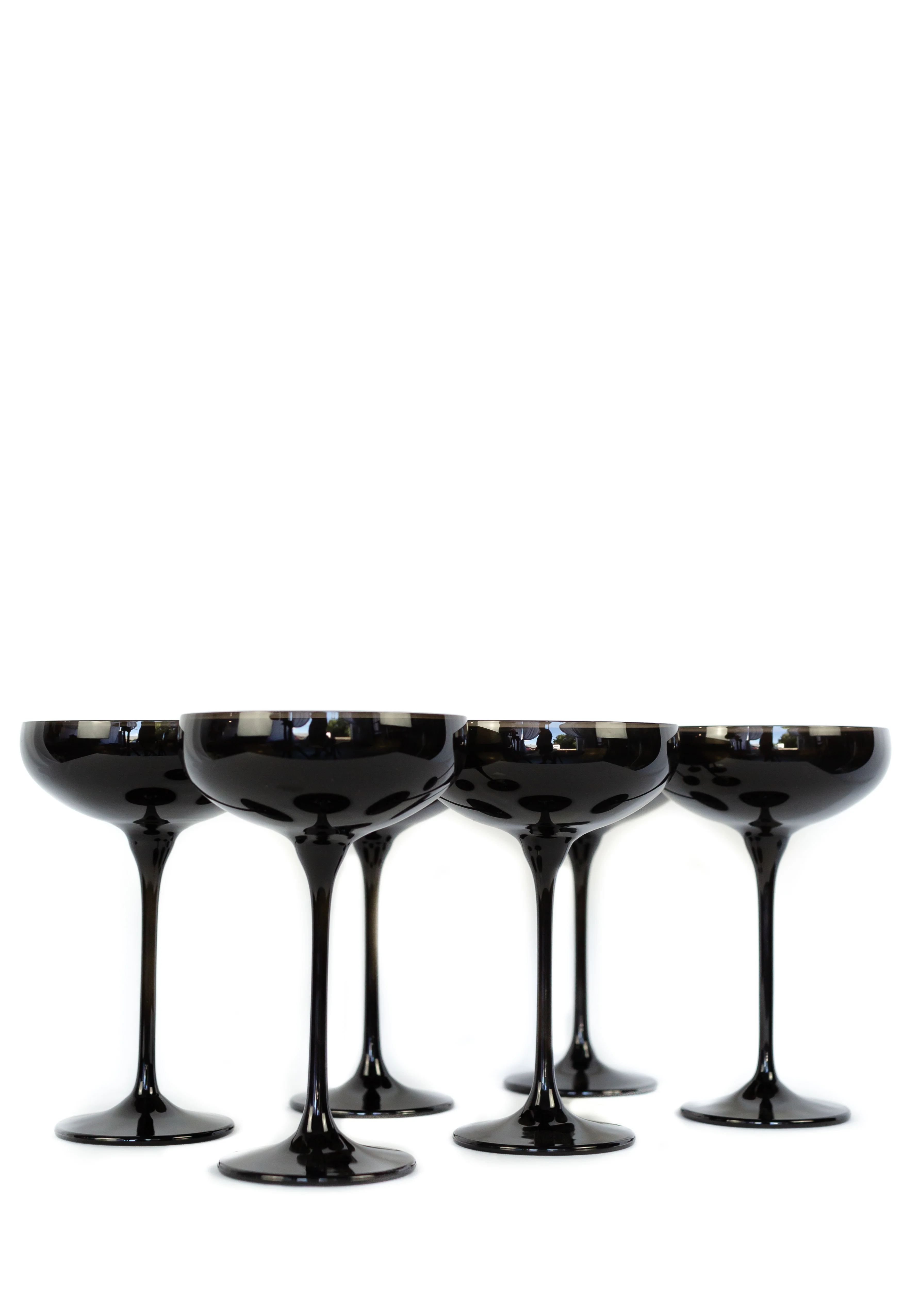 Estelle Colored Champagne Coupe Stemware - Set of 6 {Black Onyx} - Image 6