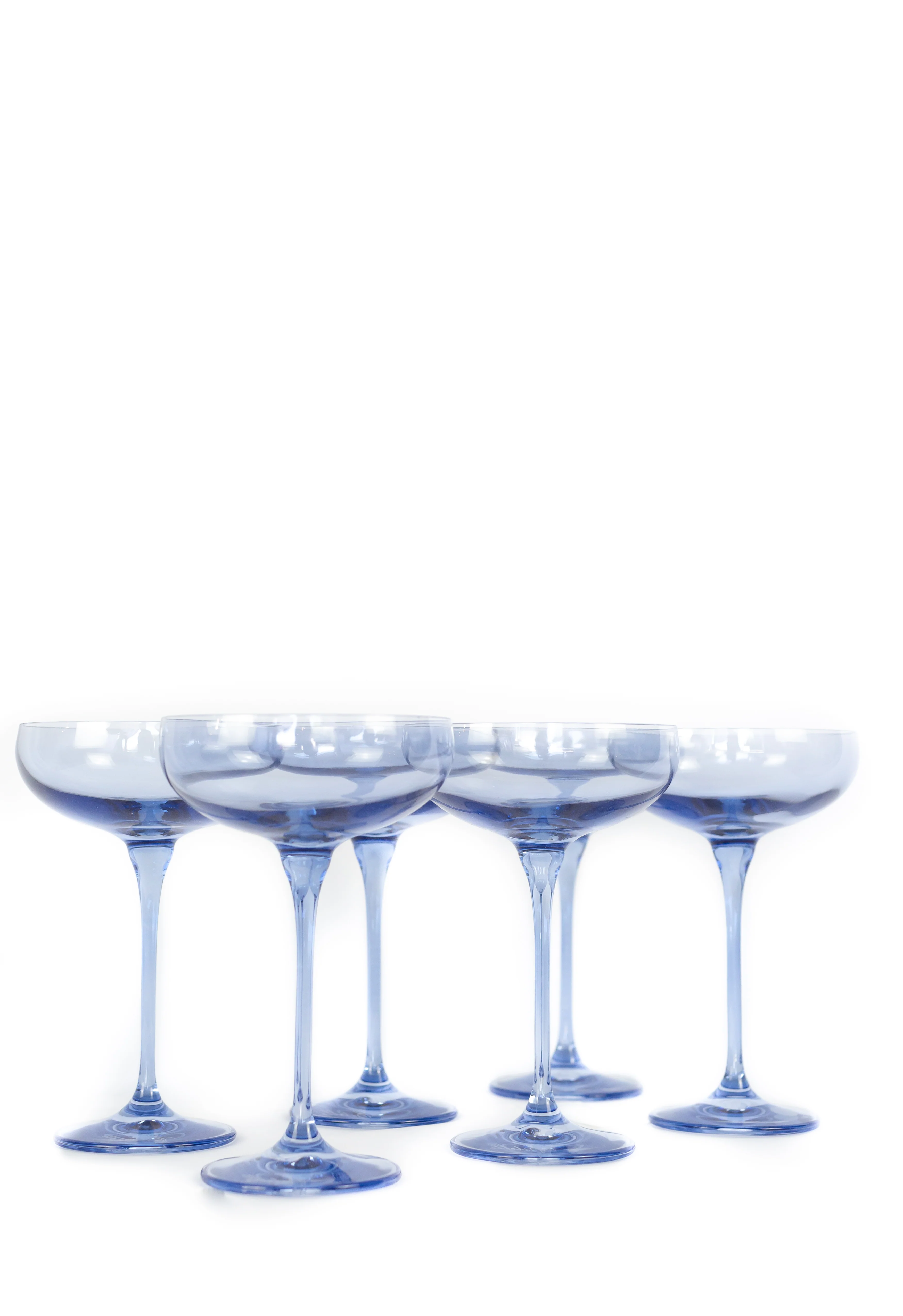 Estelle Colored Champagne Coupe Stemware - Set of 6 {Cobalt Blue} - Image 6