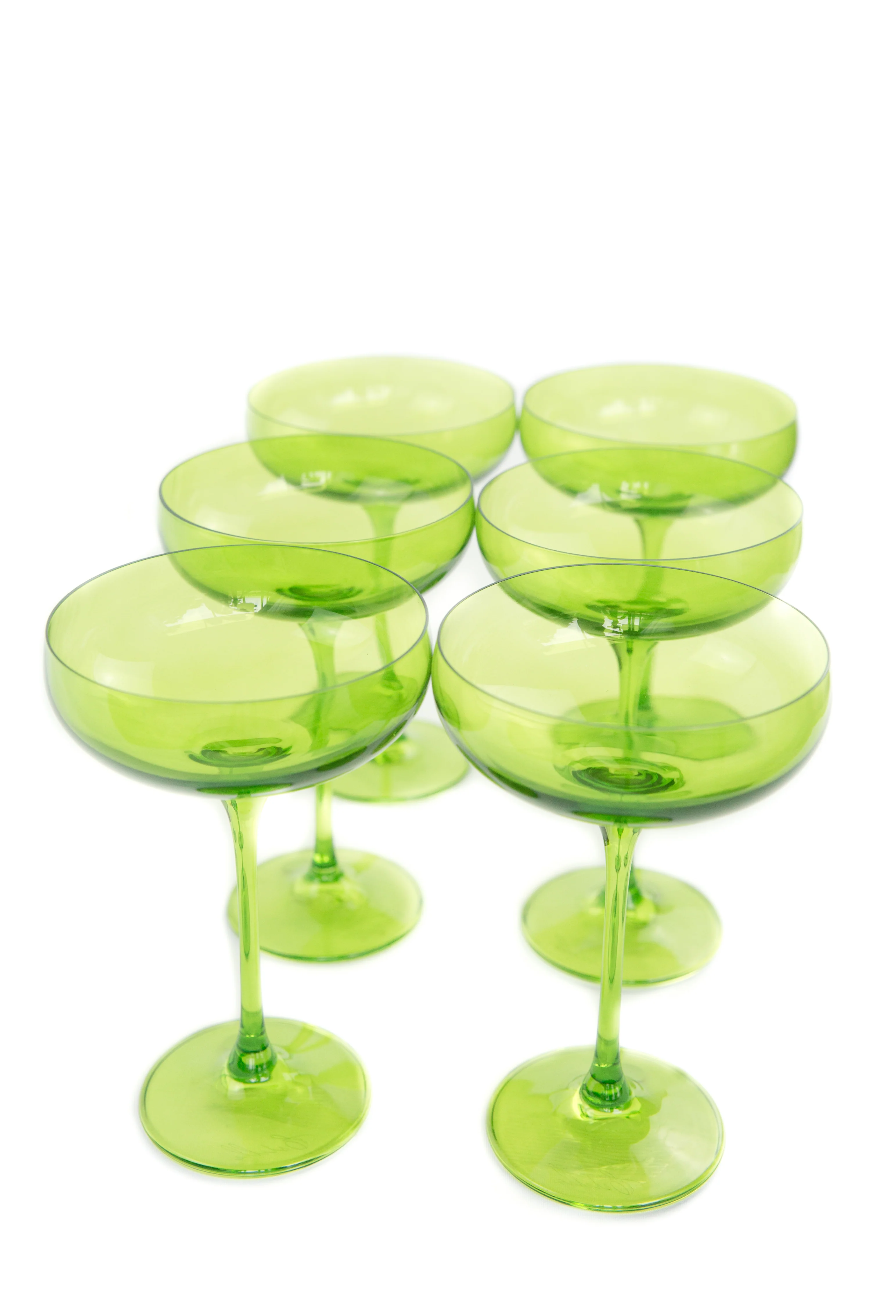 Estelle Colored Champagne Coupe Stemware - Set of 6 {Forest Green} - Image 5