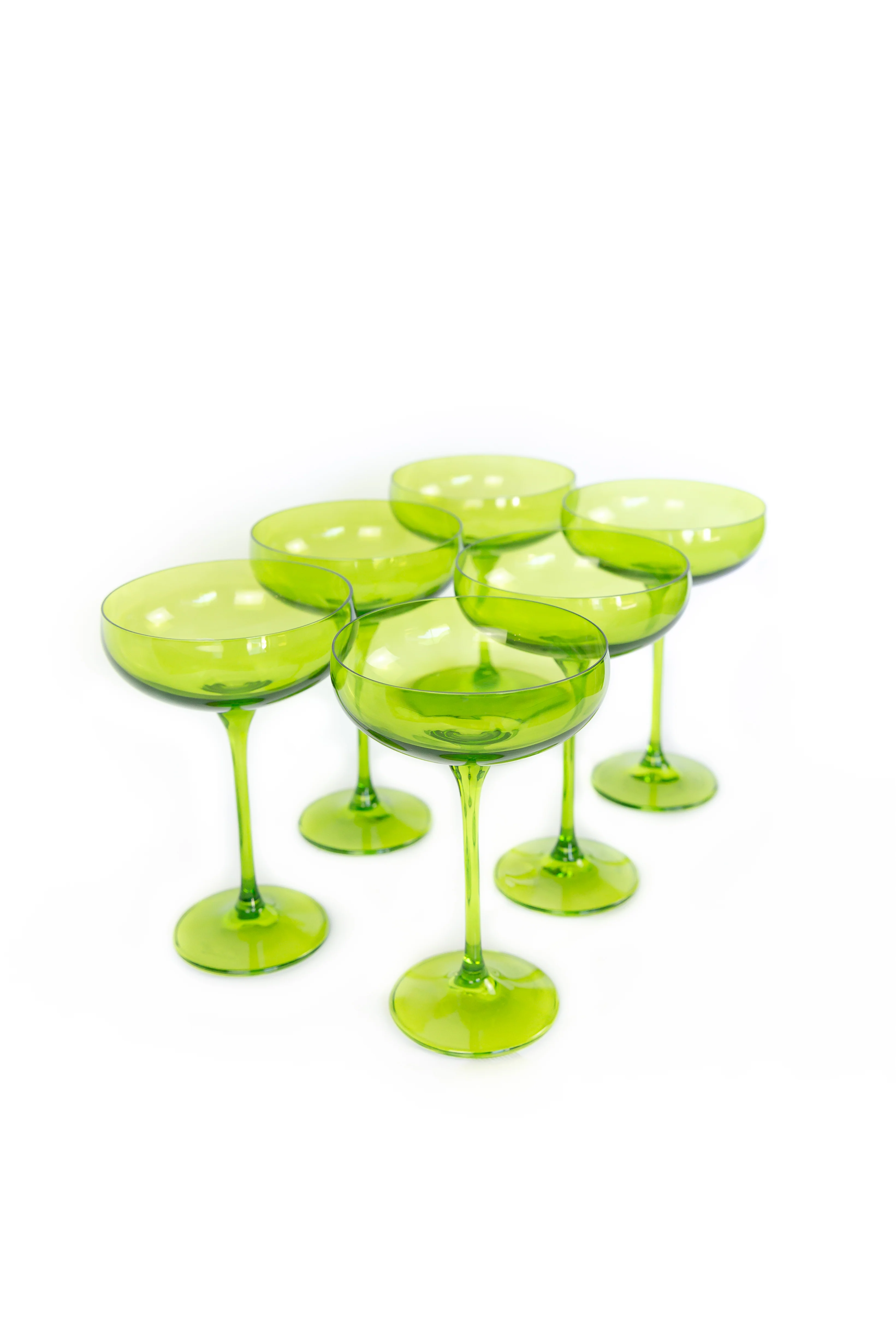 Estelle Colored Champagne Coupe Stemware - Set of 6 {Forest Green} - Image 9