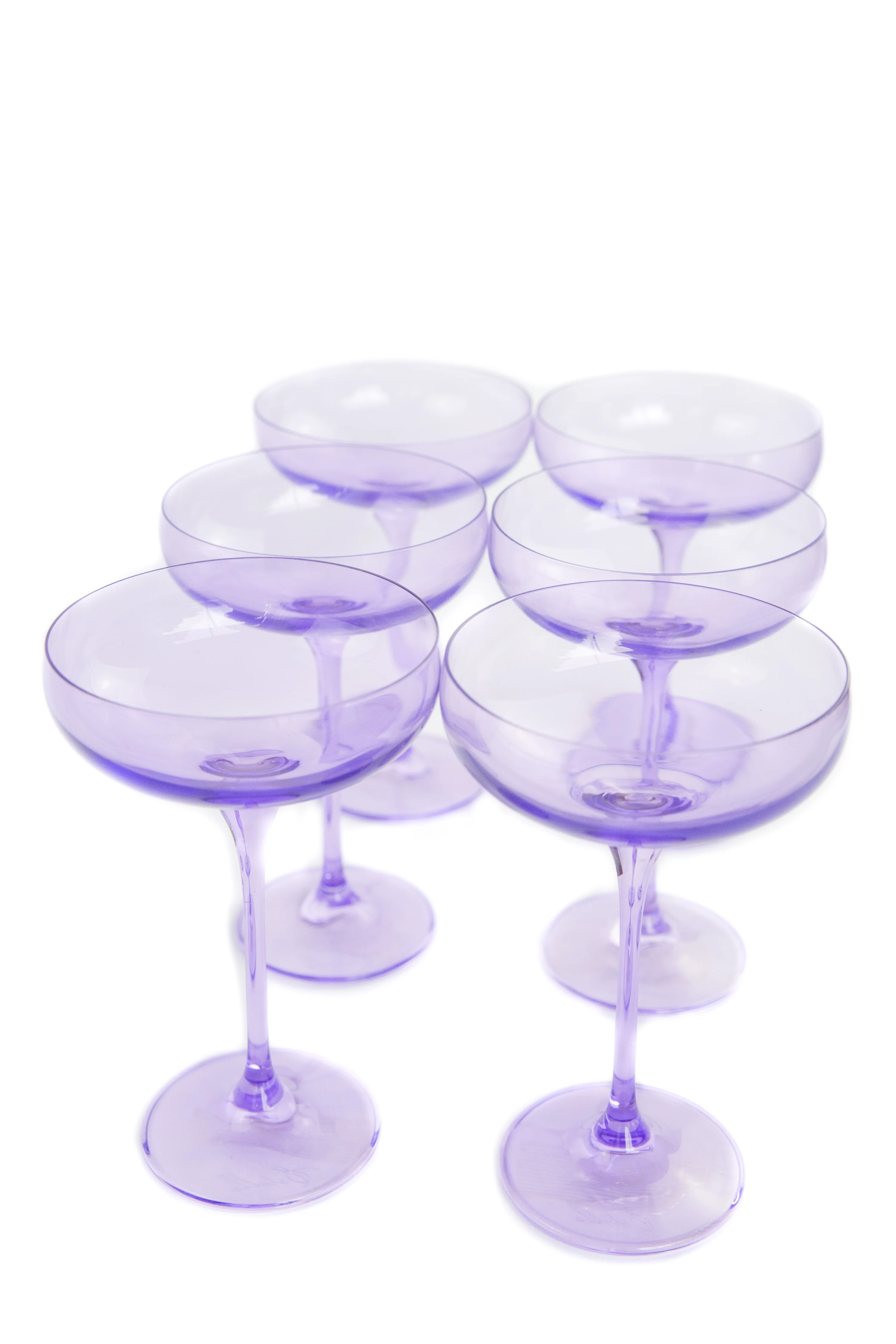 Estelle Colored Champagne Coupe Stemware - Set of 6 {Lavender} - Image 5