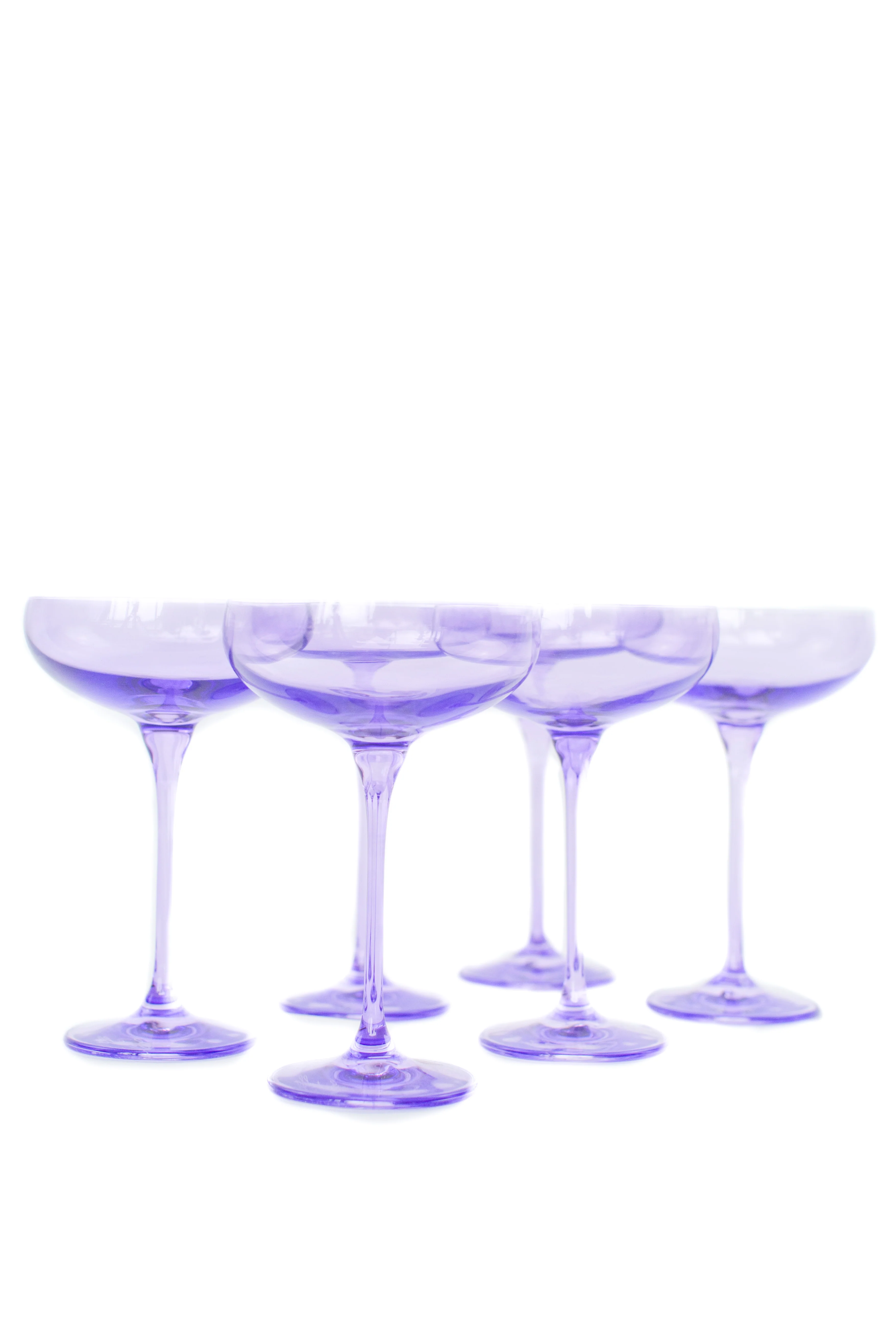 Estelle Colored Champagne Coupe Stemware - Set of 6 {Lavender} - Image 6