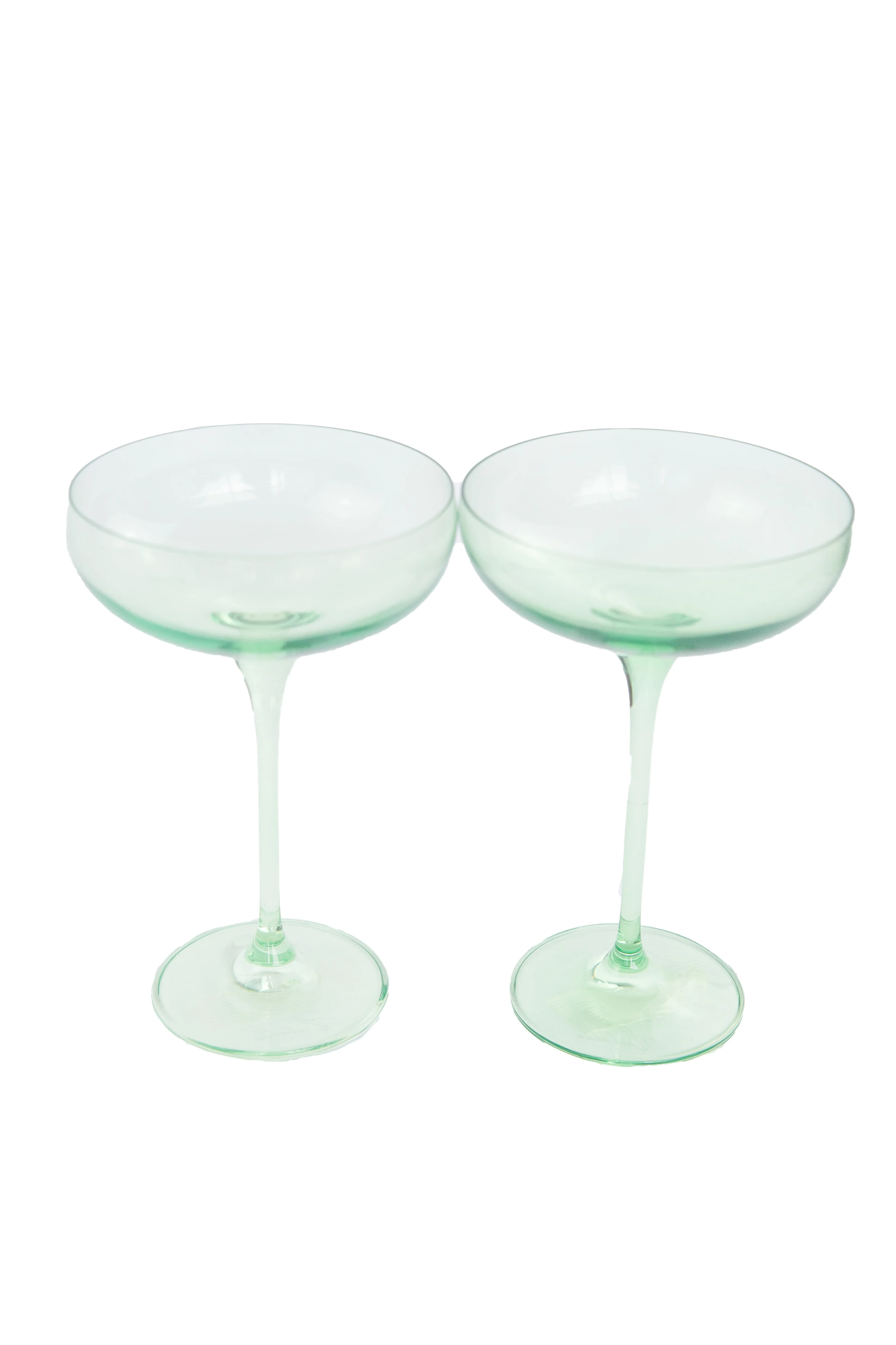 Estelle Colored Champagne Coupe Stemware - Set of 2 {Mint Green} - Image 6