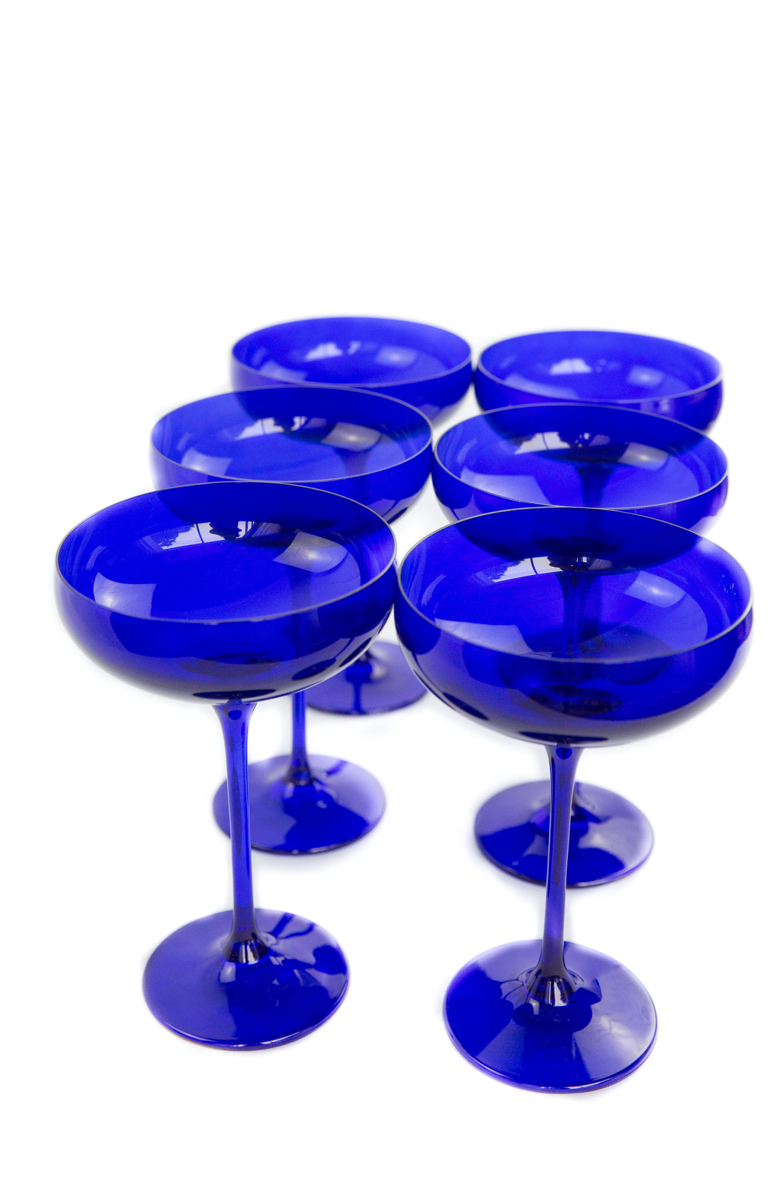 Estelle Colored Champagne Coupe Stemware - Set of 6 {Royal Blue} - Image 5