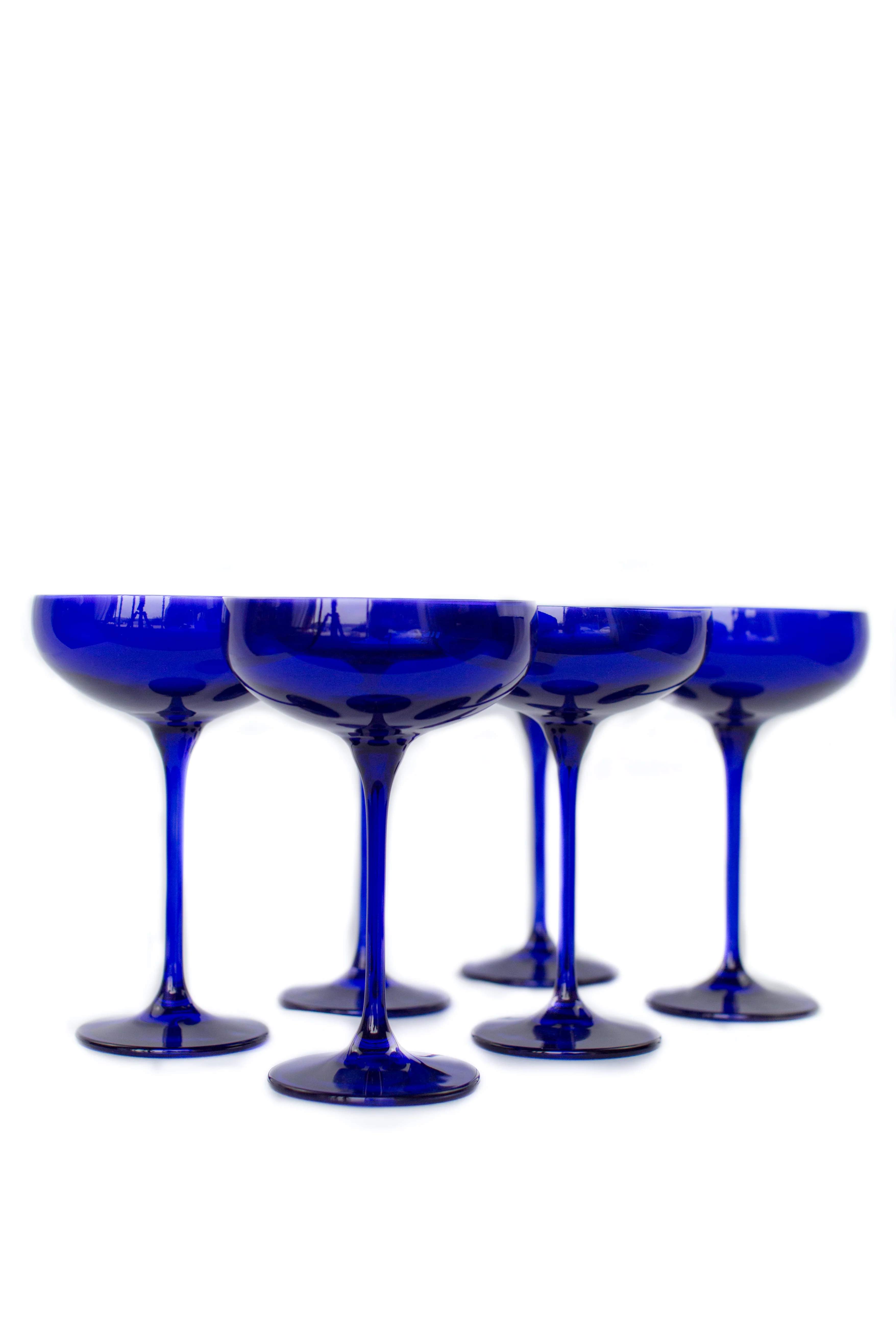 Estelle Colored Champagne Coupe Stemware - Set of 6 {Royal Blue} - Image 6
