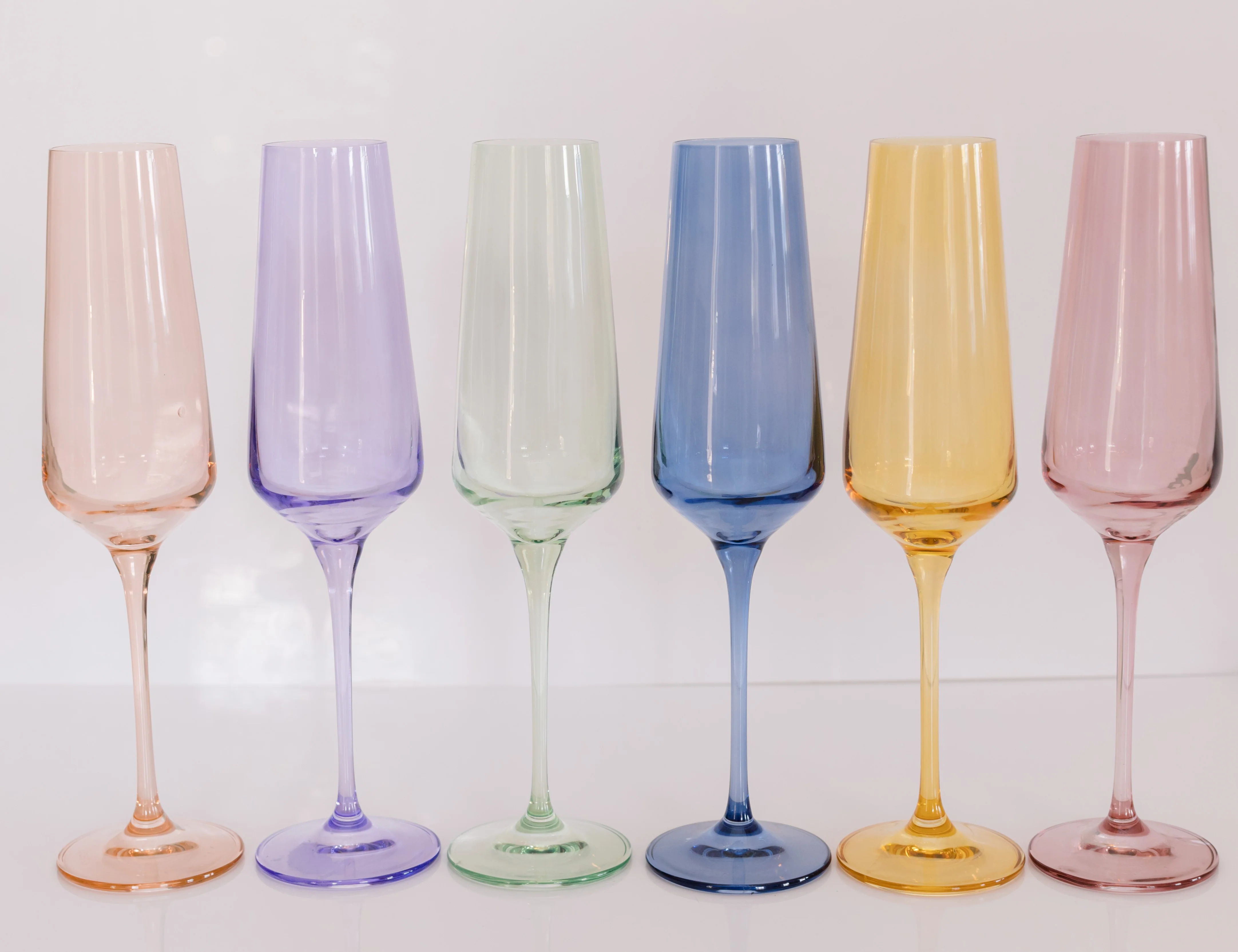 Estelle Colored Champagne Flute - Set of 6 {Pastel Mixed Set} - Image 3