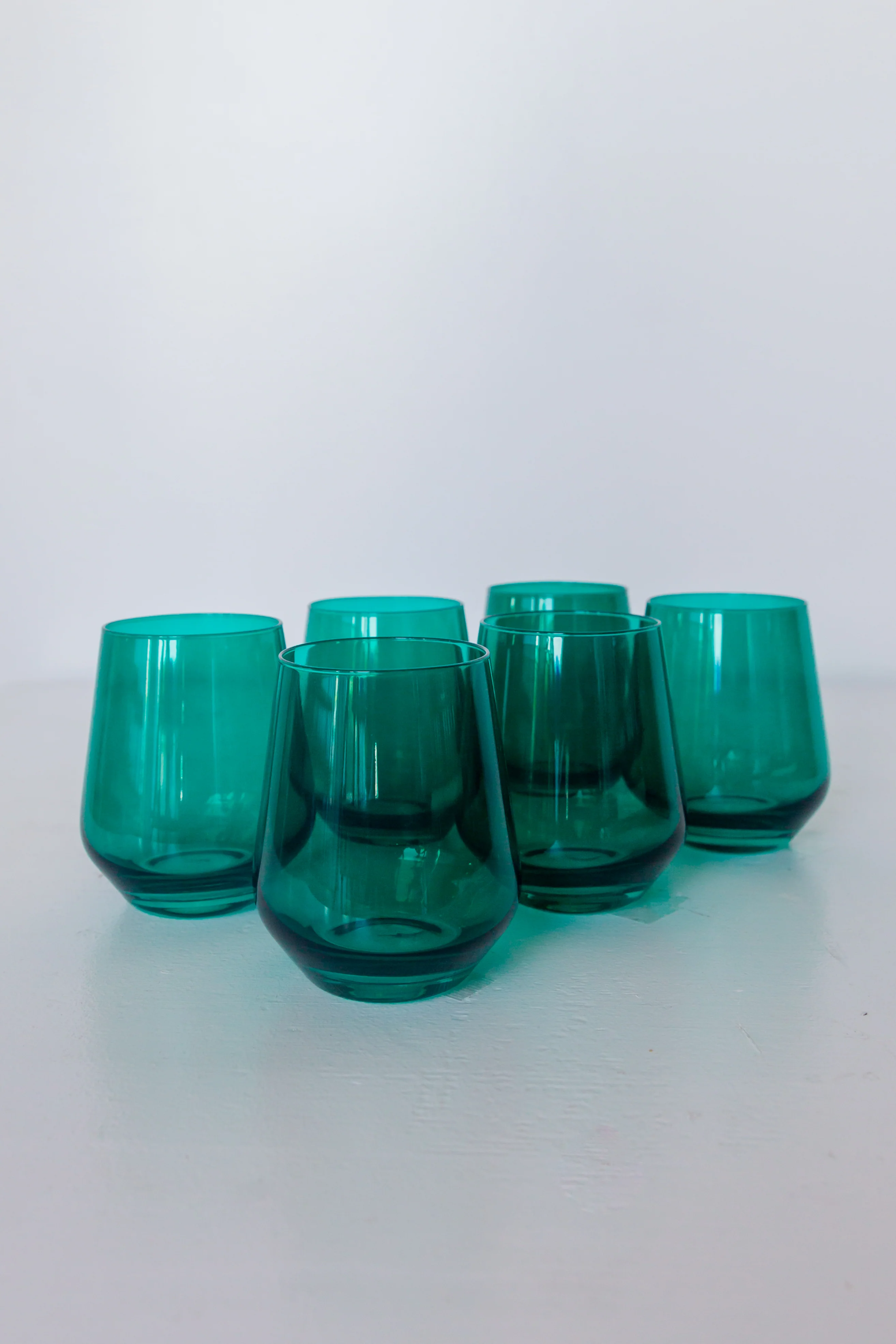 Estelle Colored Wine Stemless - Set of 6 {Emerald Green} - Image 4