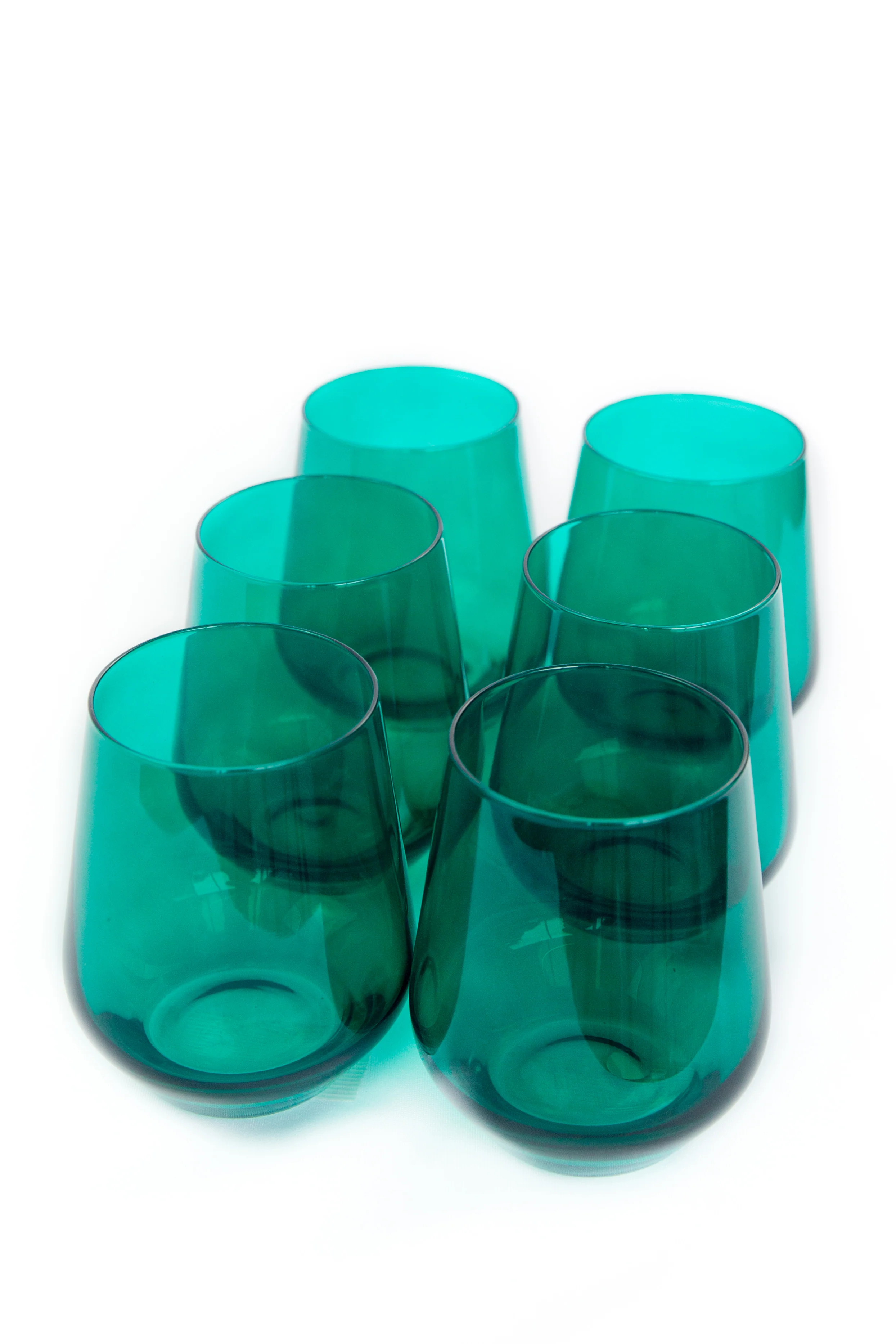 Estelle Colored Wine Stemless - Set of 6 {Emerald Green} - Image 7