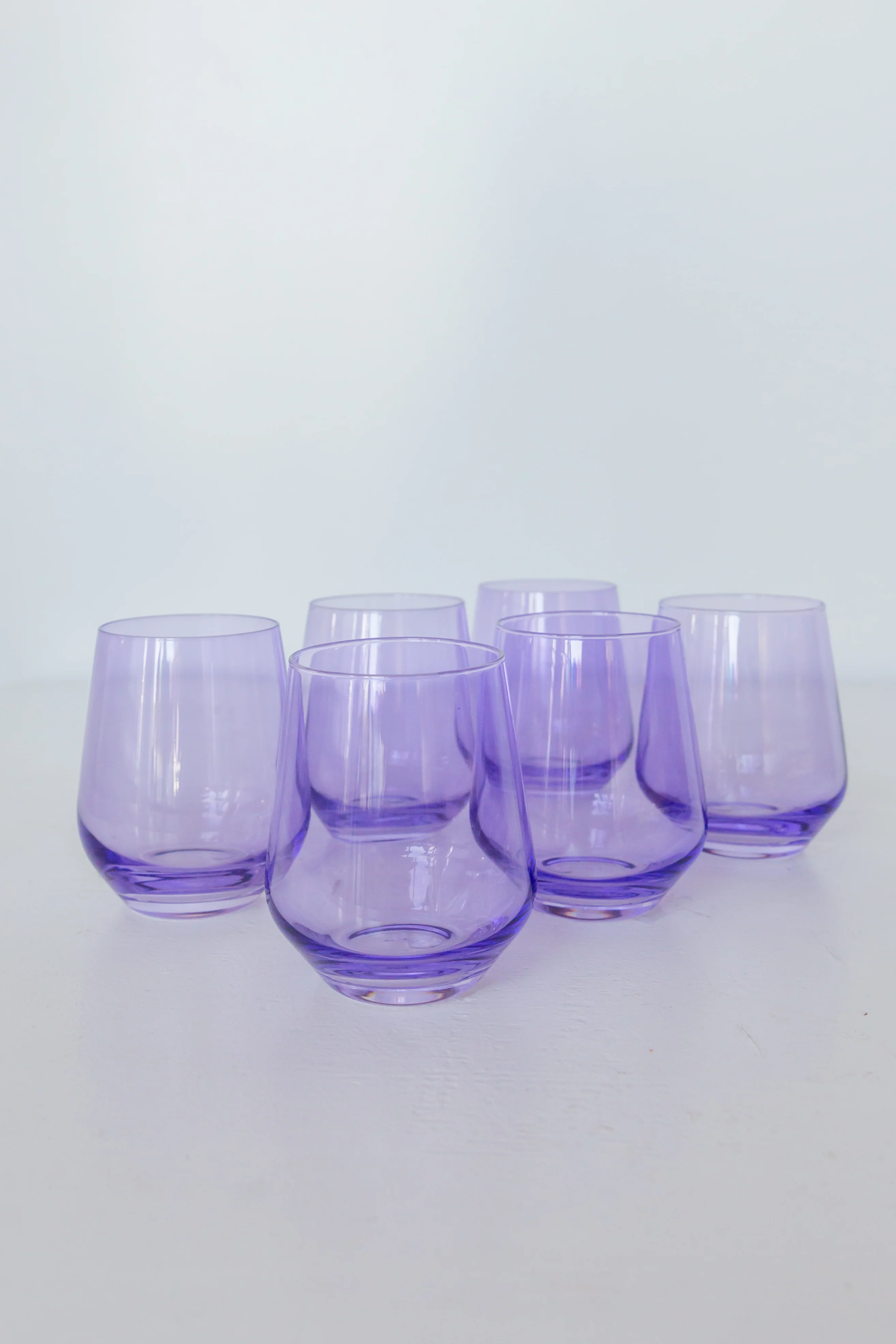 Estelle Colored Wine Stemless - Set of 6 {Lavender} - Image 4