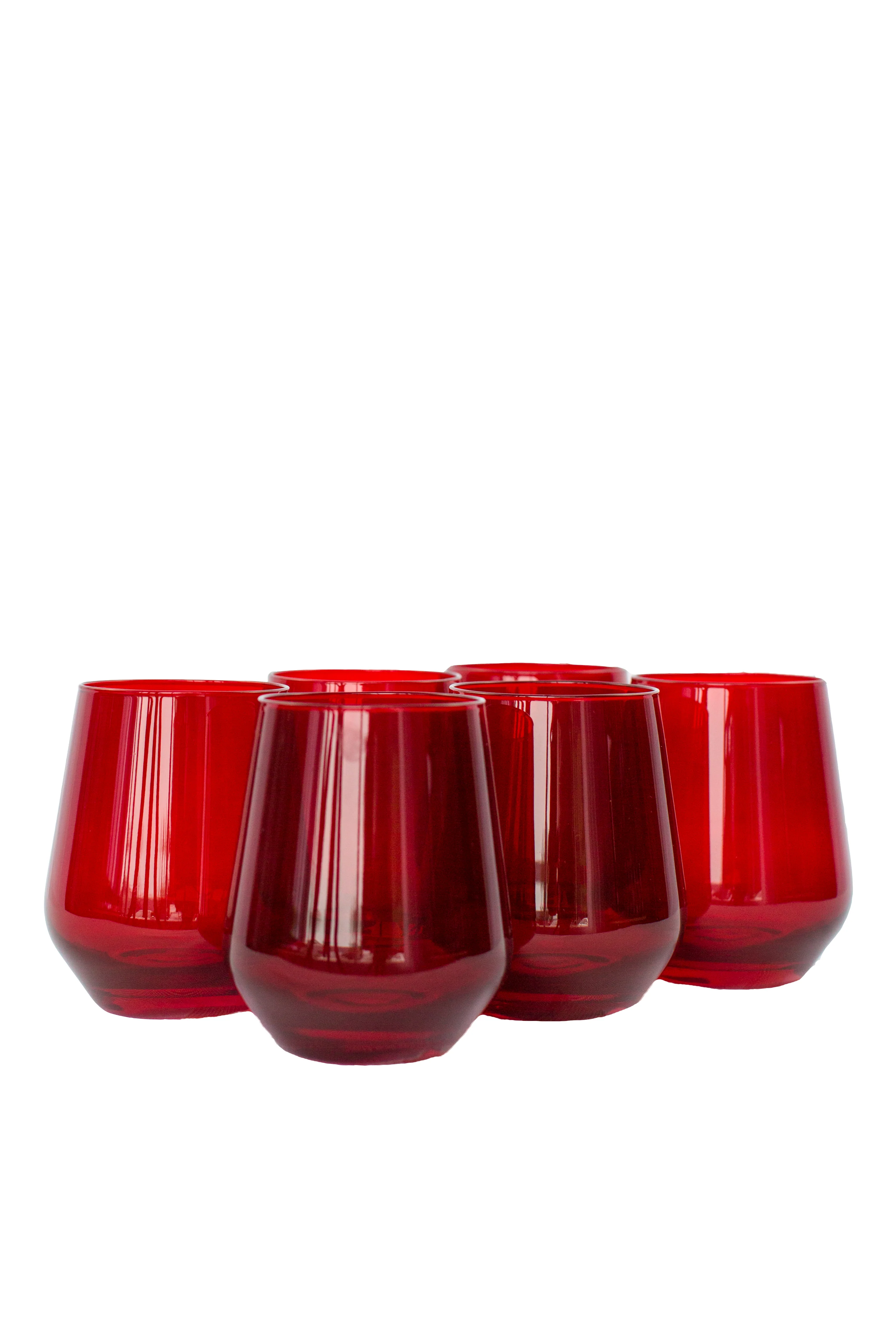 Estelle Colored Wine Stemless - Set of 6 {Red} - Image 12