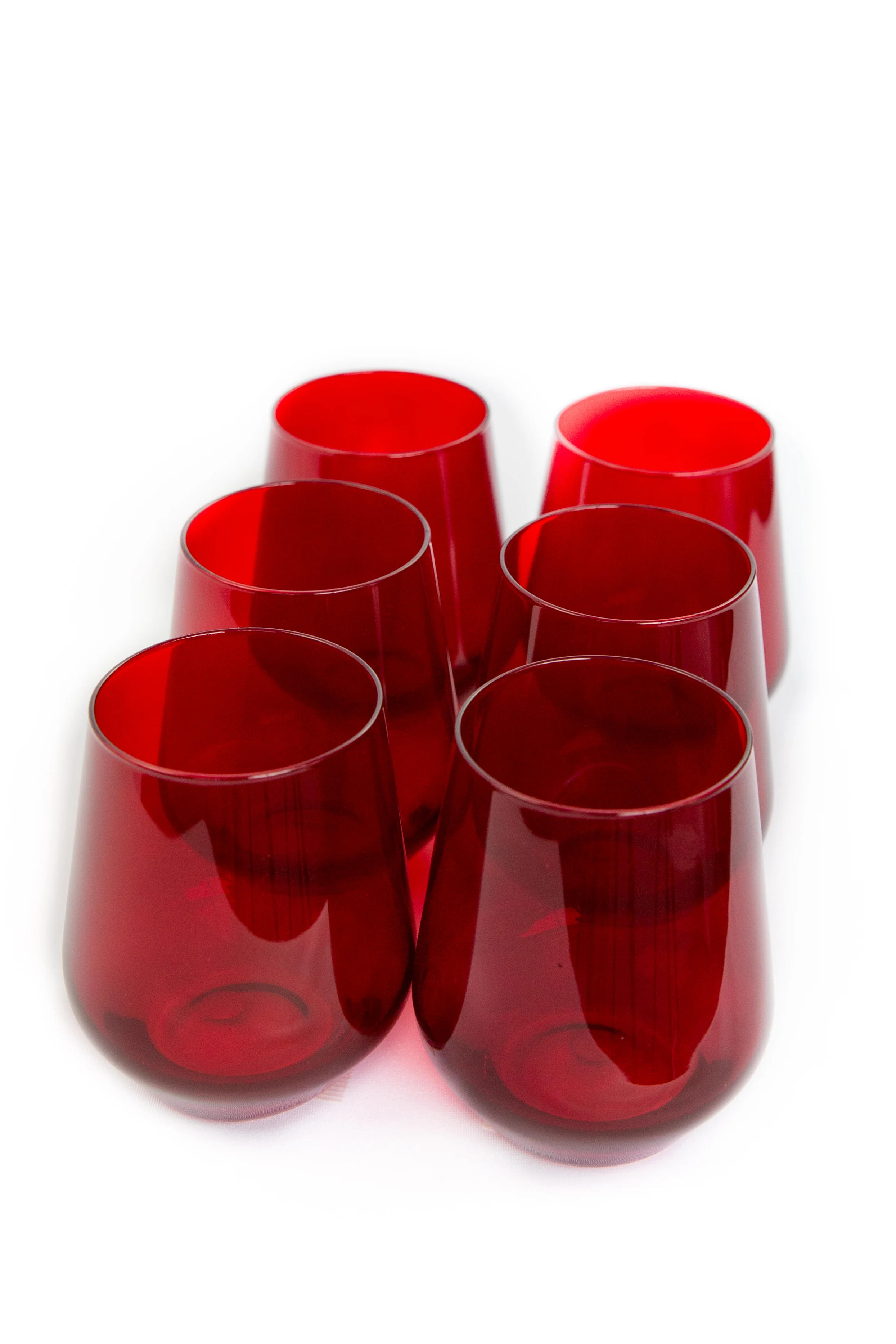 Estelle Colored Wine Stemless - Set of 6 {Red} - Image 7