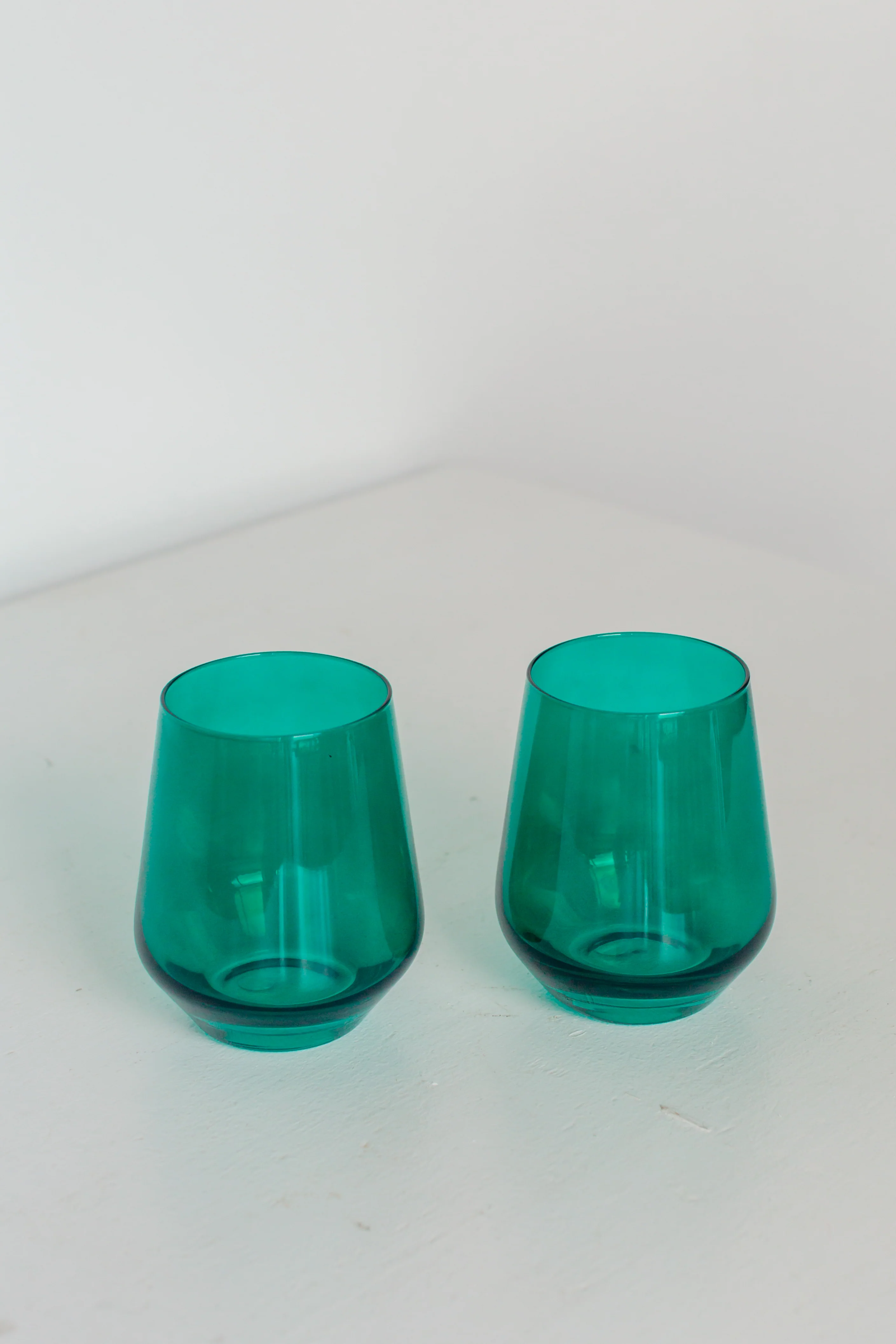 Estelle Colored Wine Stemless - Set of 2 {Emerald Green} - Image 3