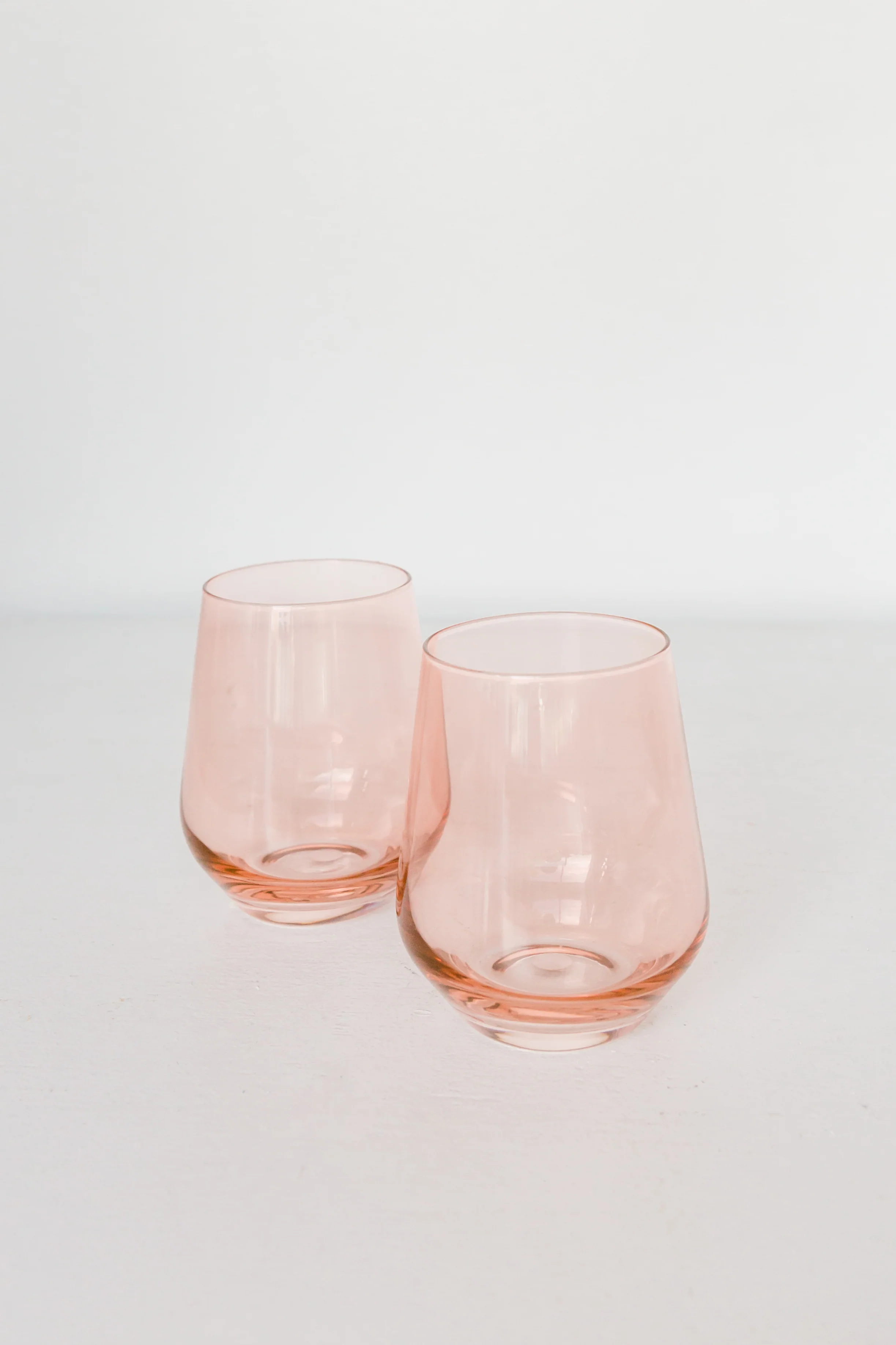 Estelle Colored Wine Stemless - Set of 2- Peach Fuzz {Our Coral Peach Pink} - Image 3