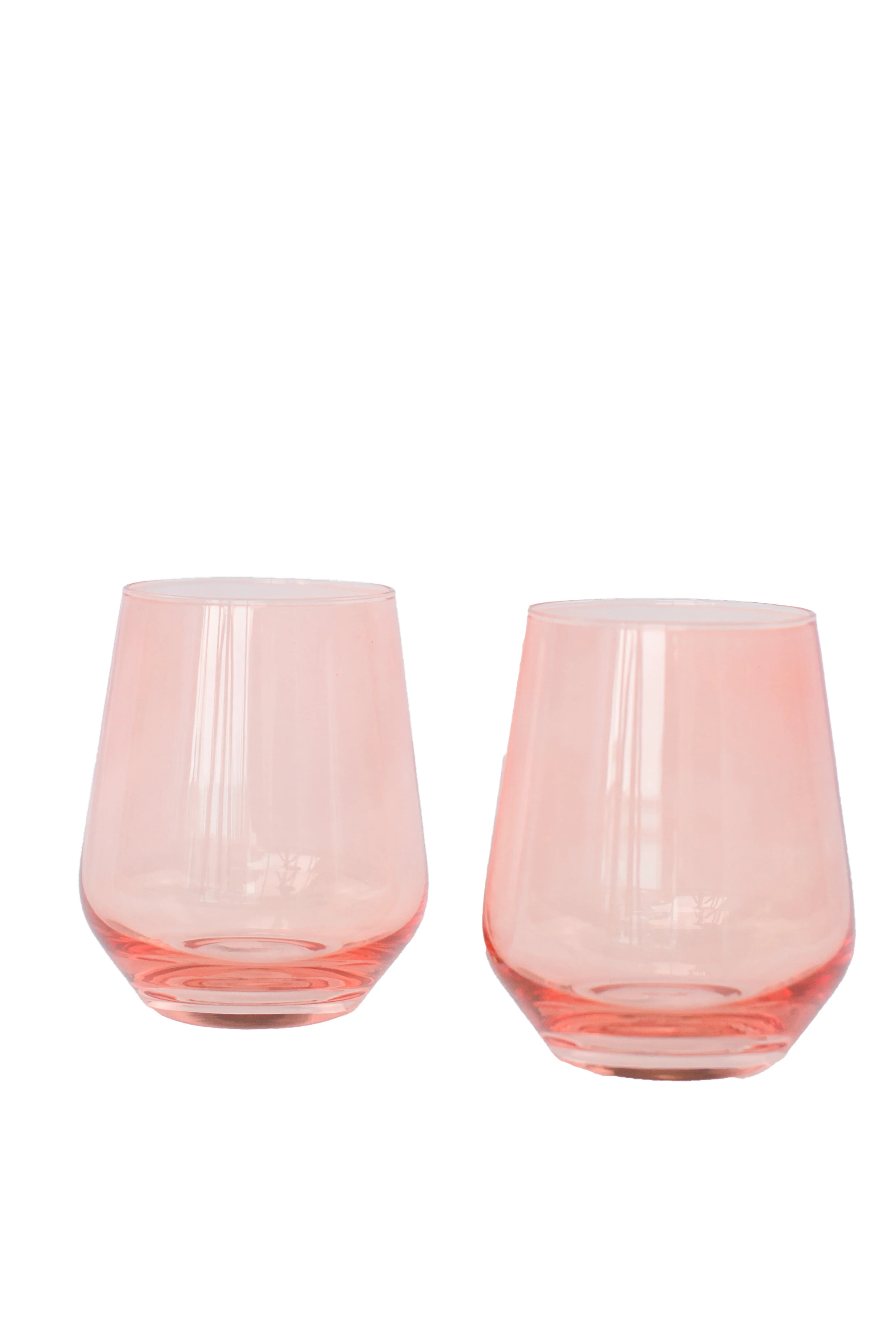 Estelle Colored Wine Stemless - Set of 2- Peach Fuzz {Our Coral Peach Pink} - Image 5