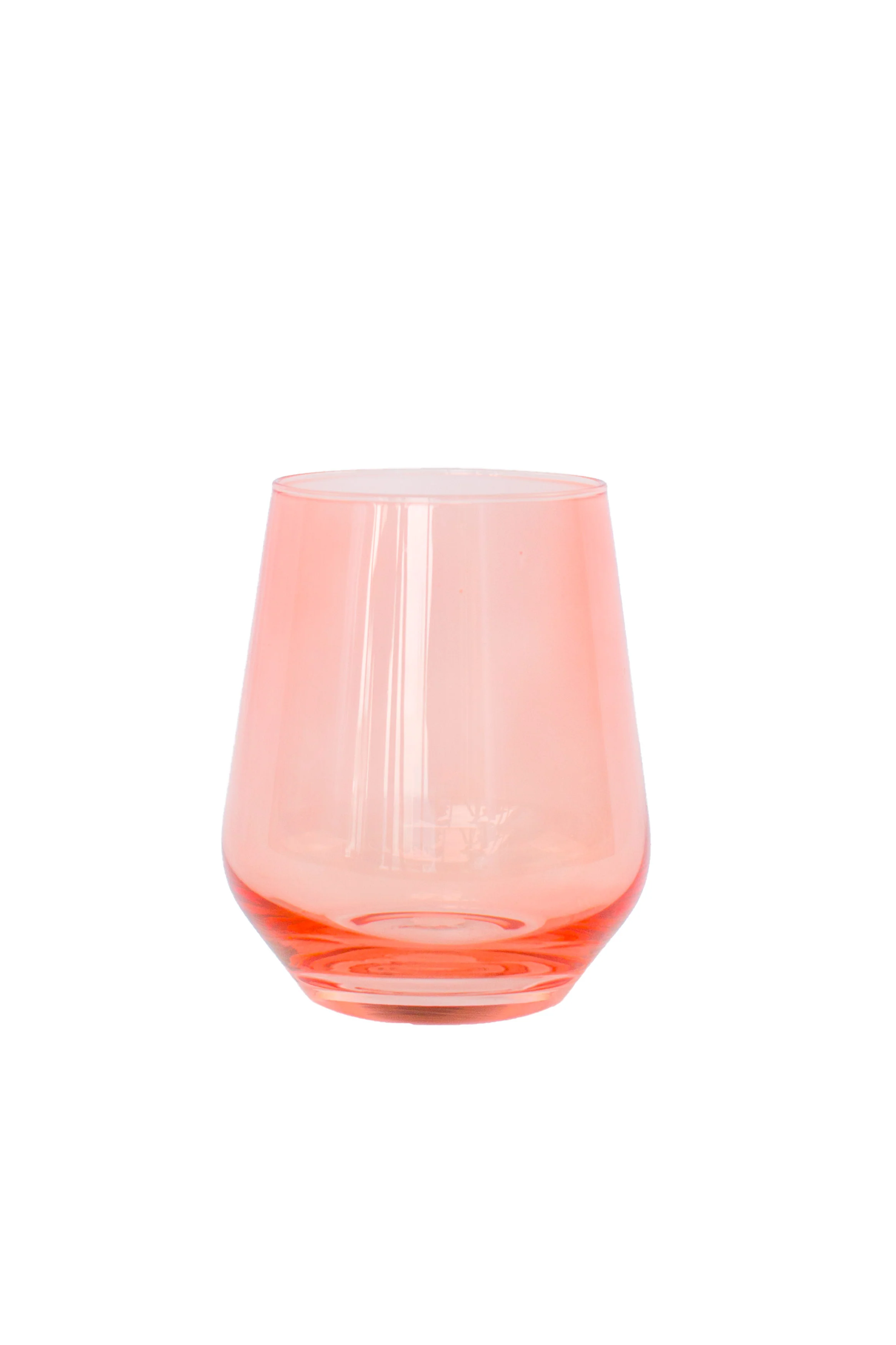 Estelle Colored Wine Stemless - Set of 2- Peach Fuzz {Our Coral Peach Pink} - Image 6