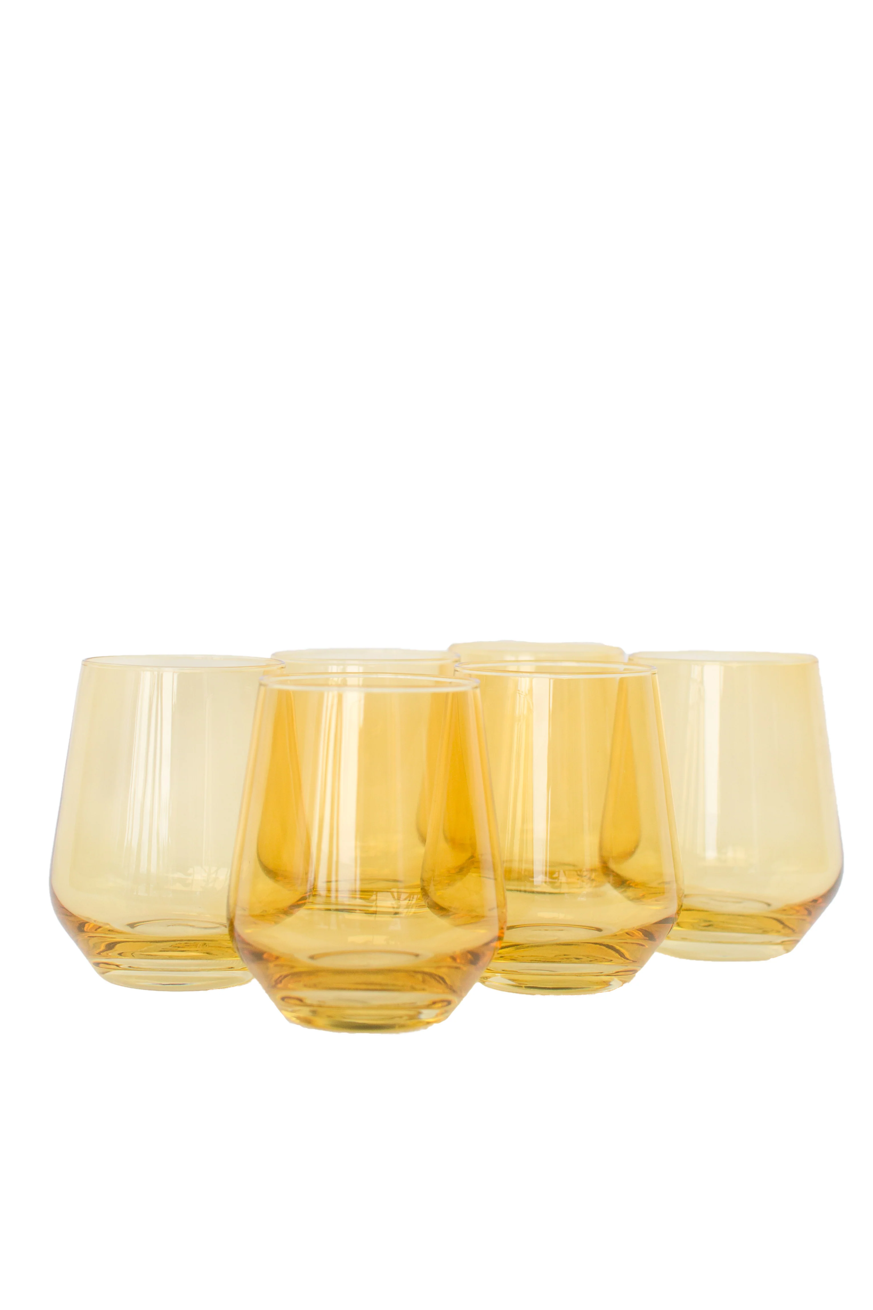 Estelle Colored Wine Stemless - Set of 6 {Yellow} - Image 10