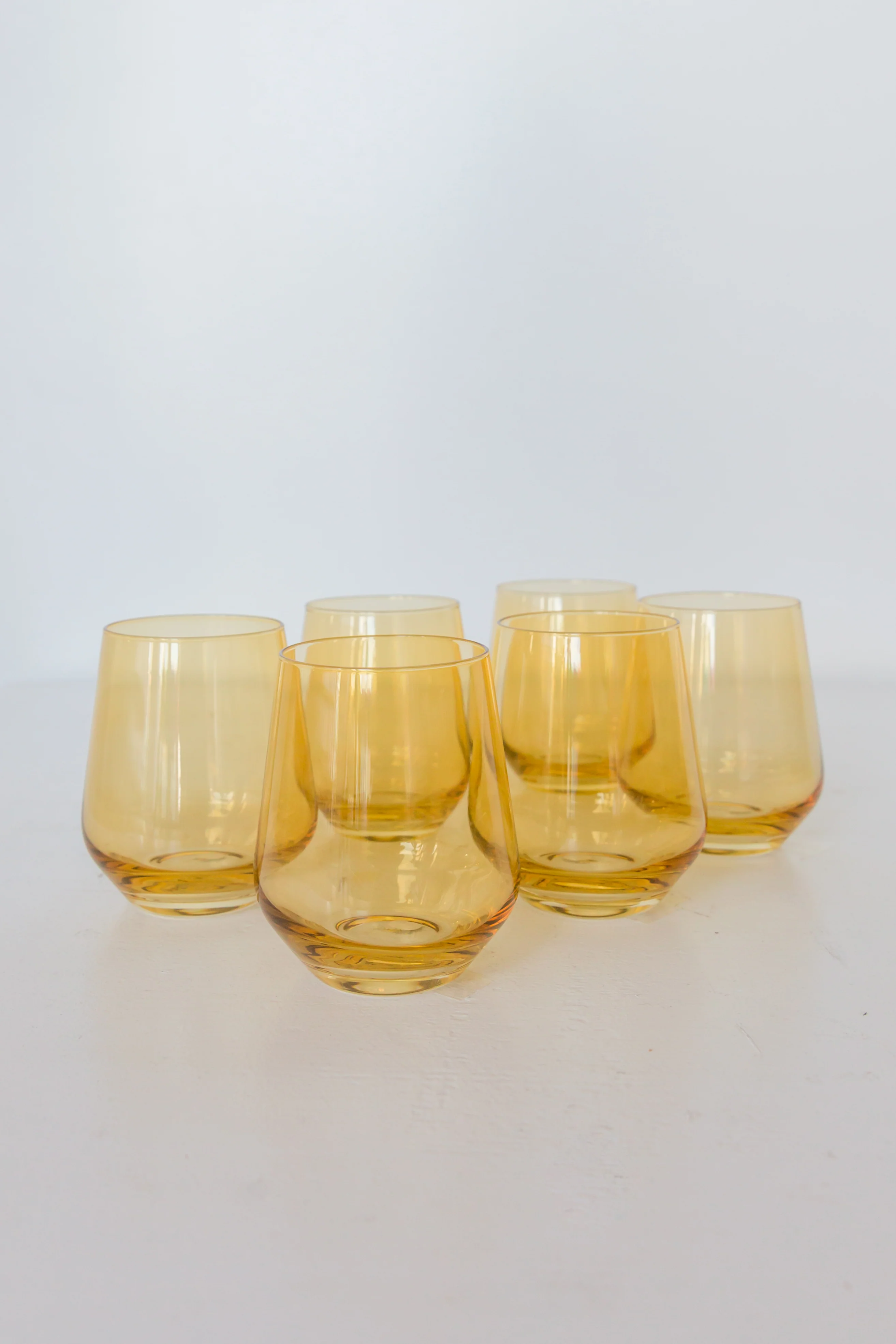 Estelle Colored Wine Stemless - Set of 6 {Yellow} - Image 4