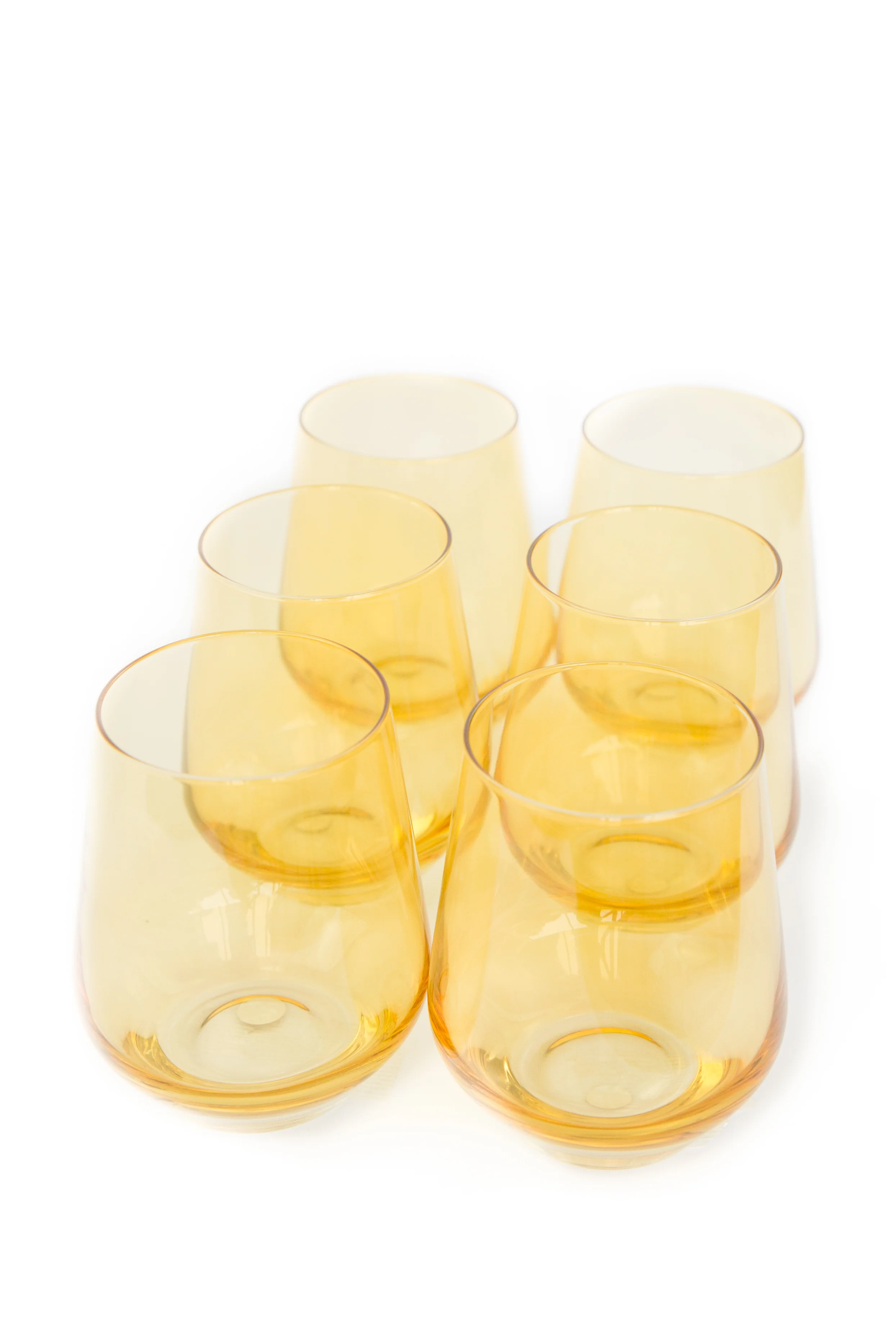 Estelle Colored Wine Stemless - Set of 6 {Yellow} - Image 7
