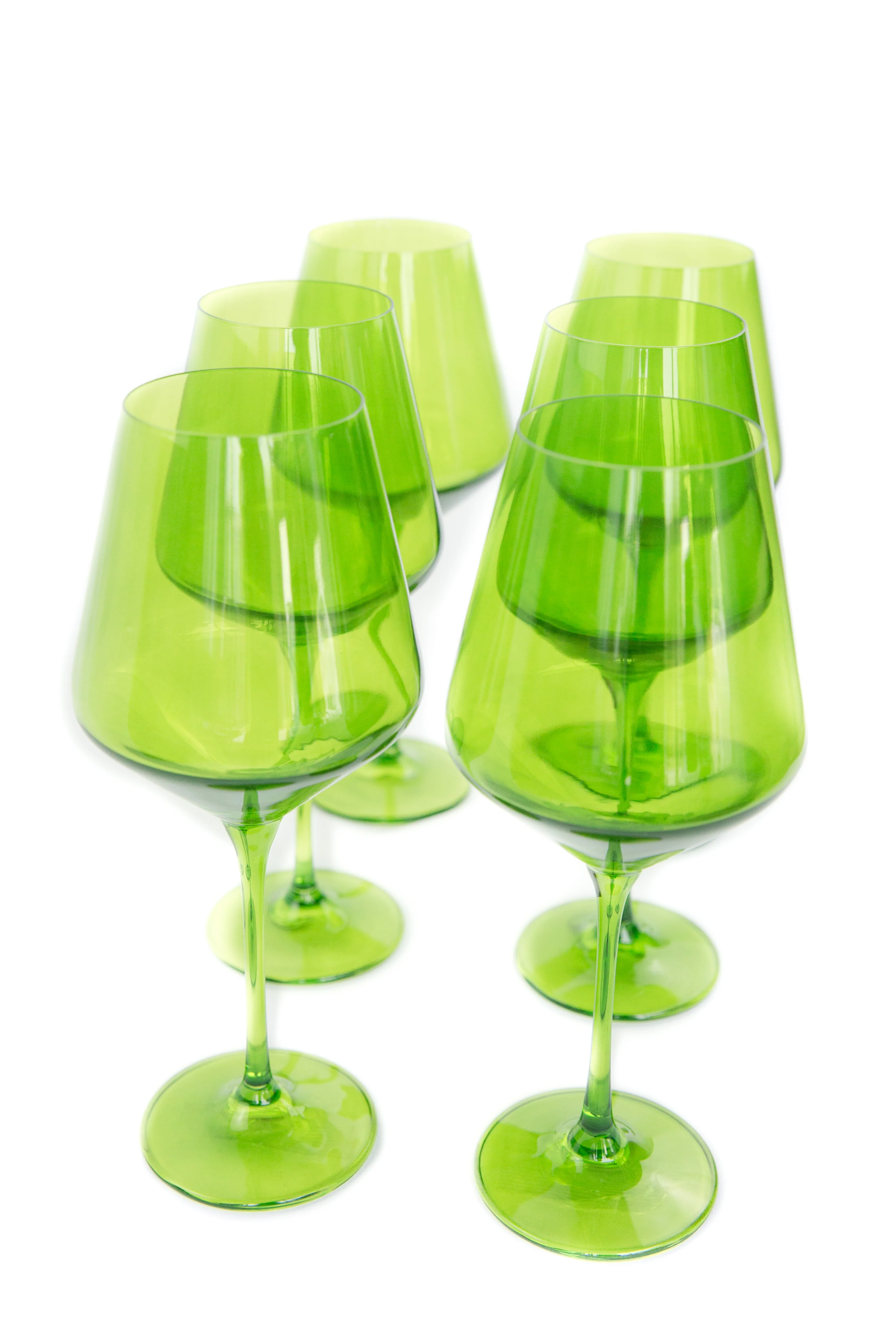 Estelle Colored Wine Stemware - Set of 6 {Forest Green} - Image 8