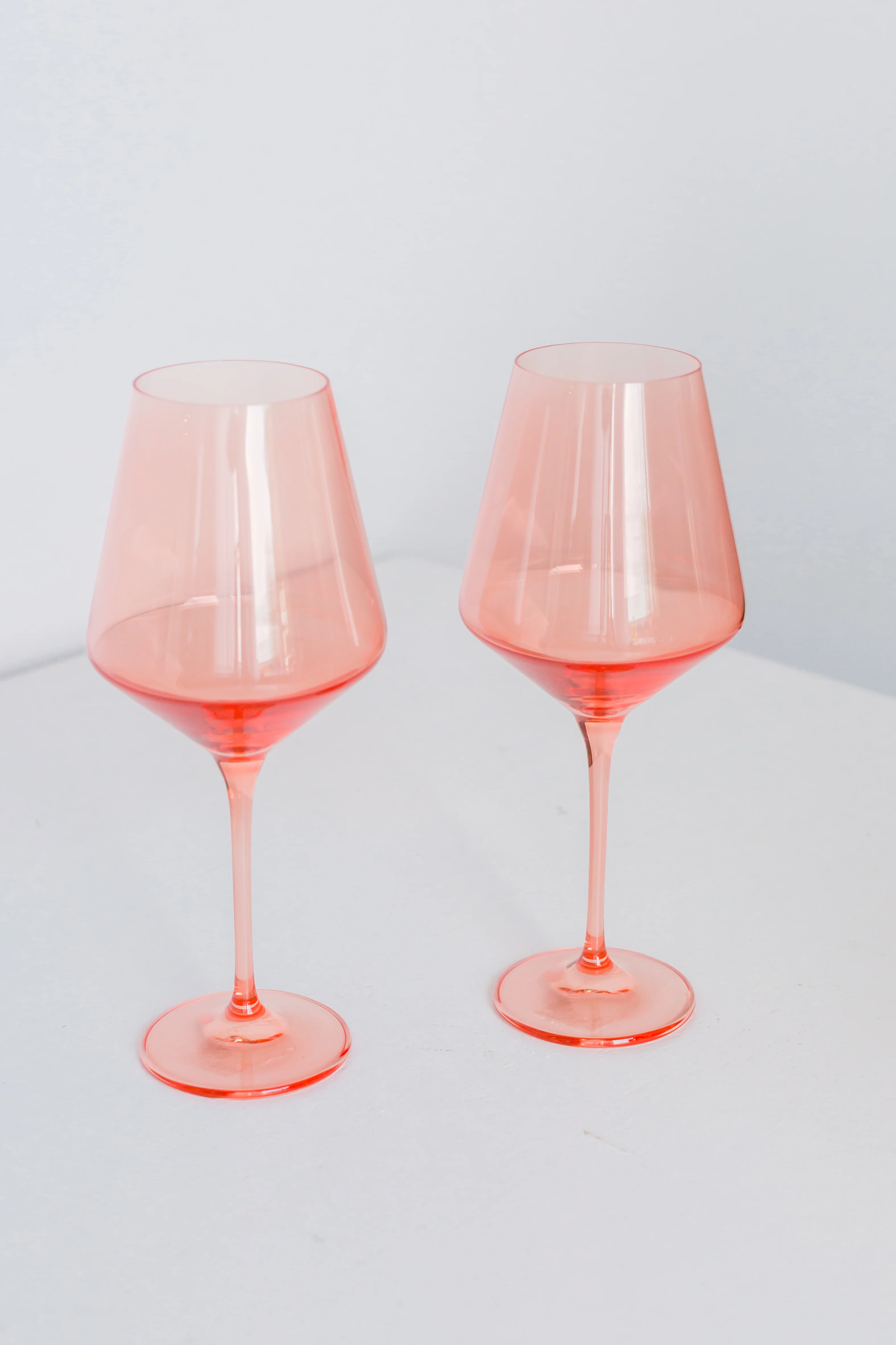 Estelle Colored Wine Stemware - Set of 6- Peach Fuzz {Our Coral Peach Pink} - Image 3