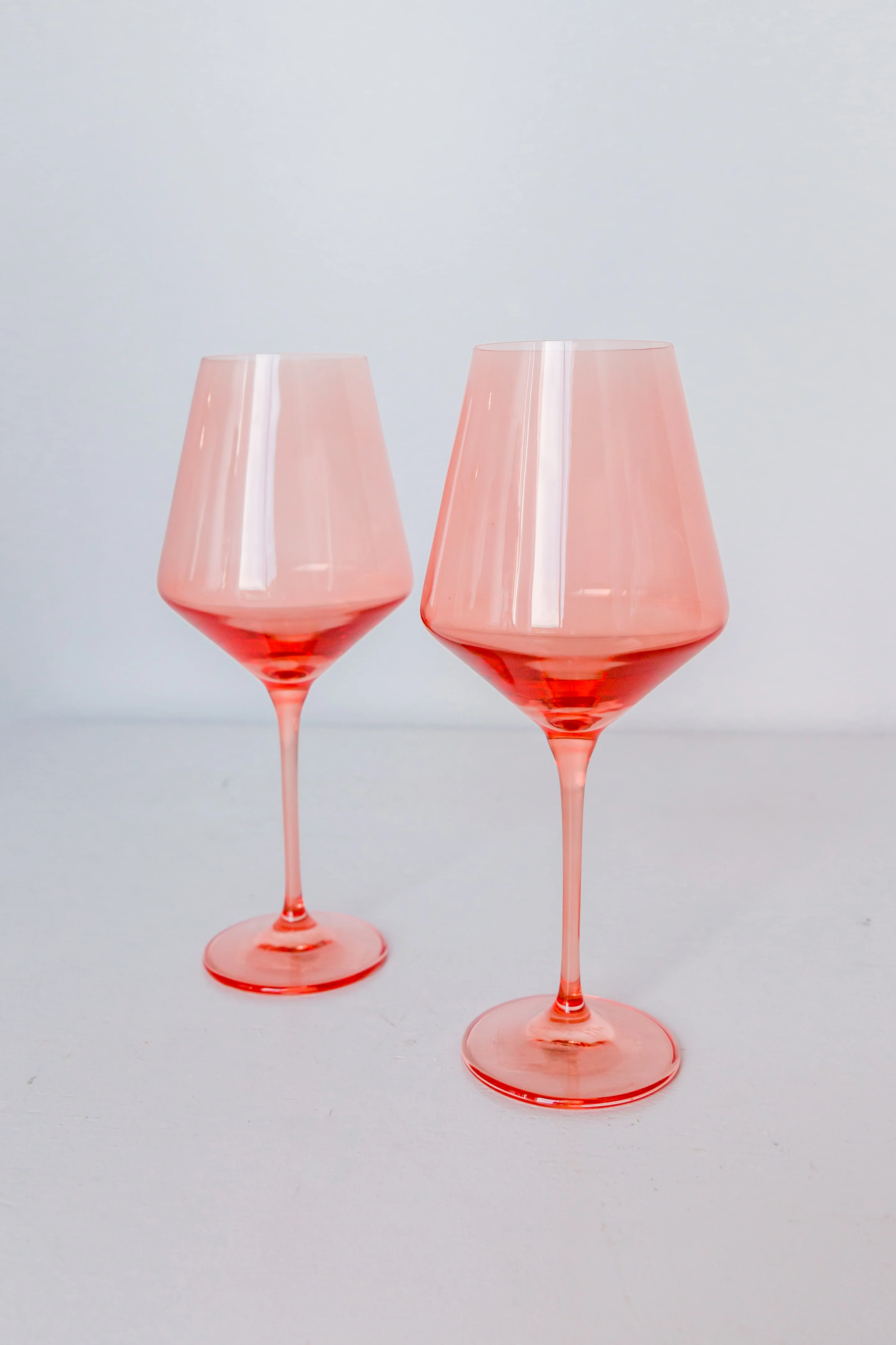 Estelle Colored Wine Stemware - Set of 6- Peach Fuzz {Our Coral Peach Pink} - Image 5