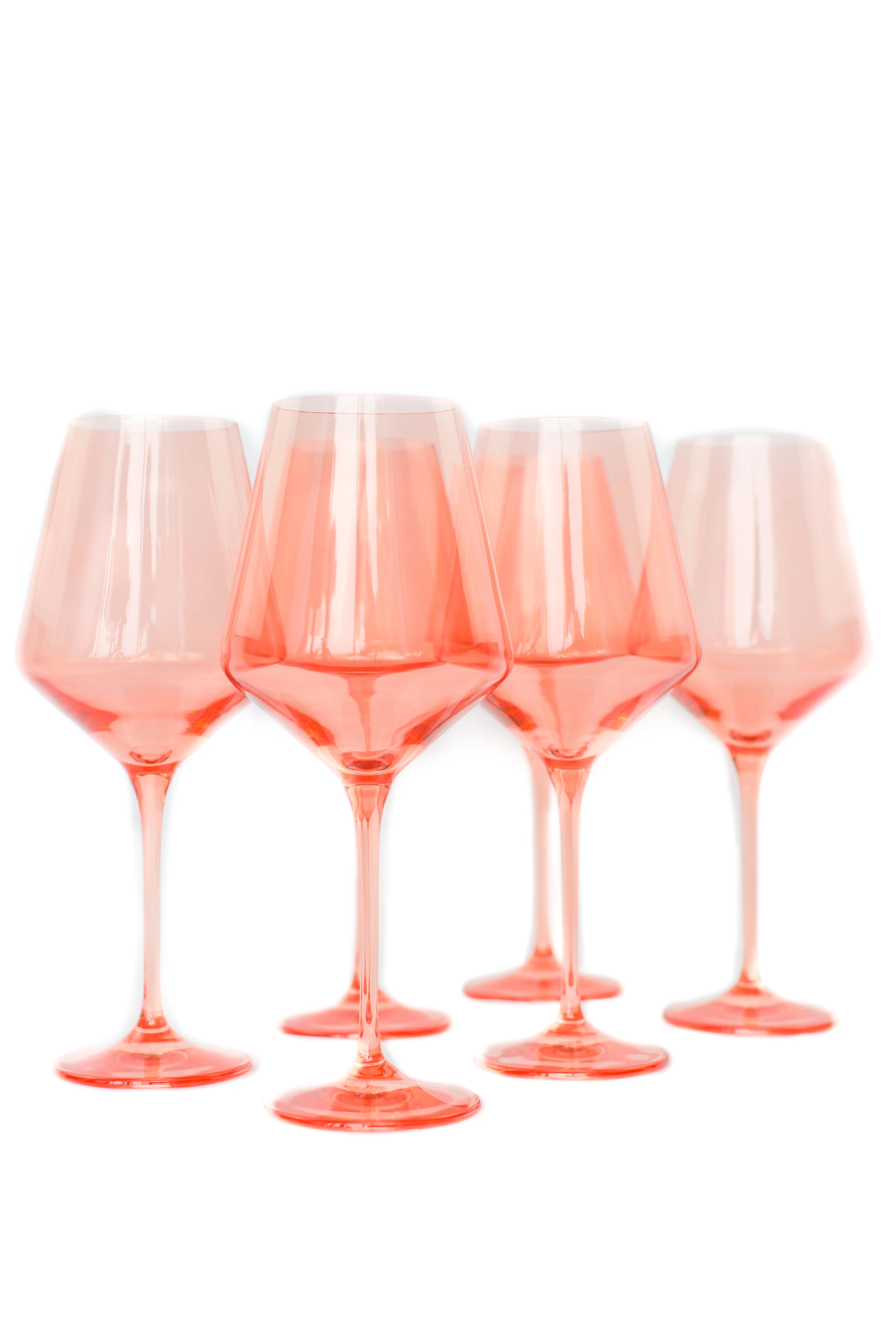 Estelle Colored Wine Stemware - Set of 6- Peach Fuzz {Our Coral Peach Pink} - Image 7