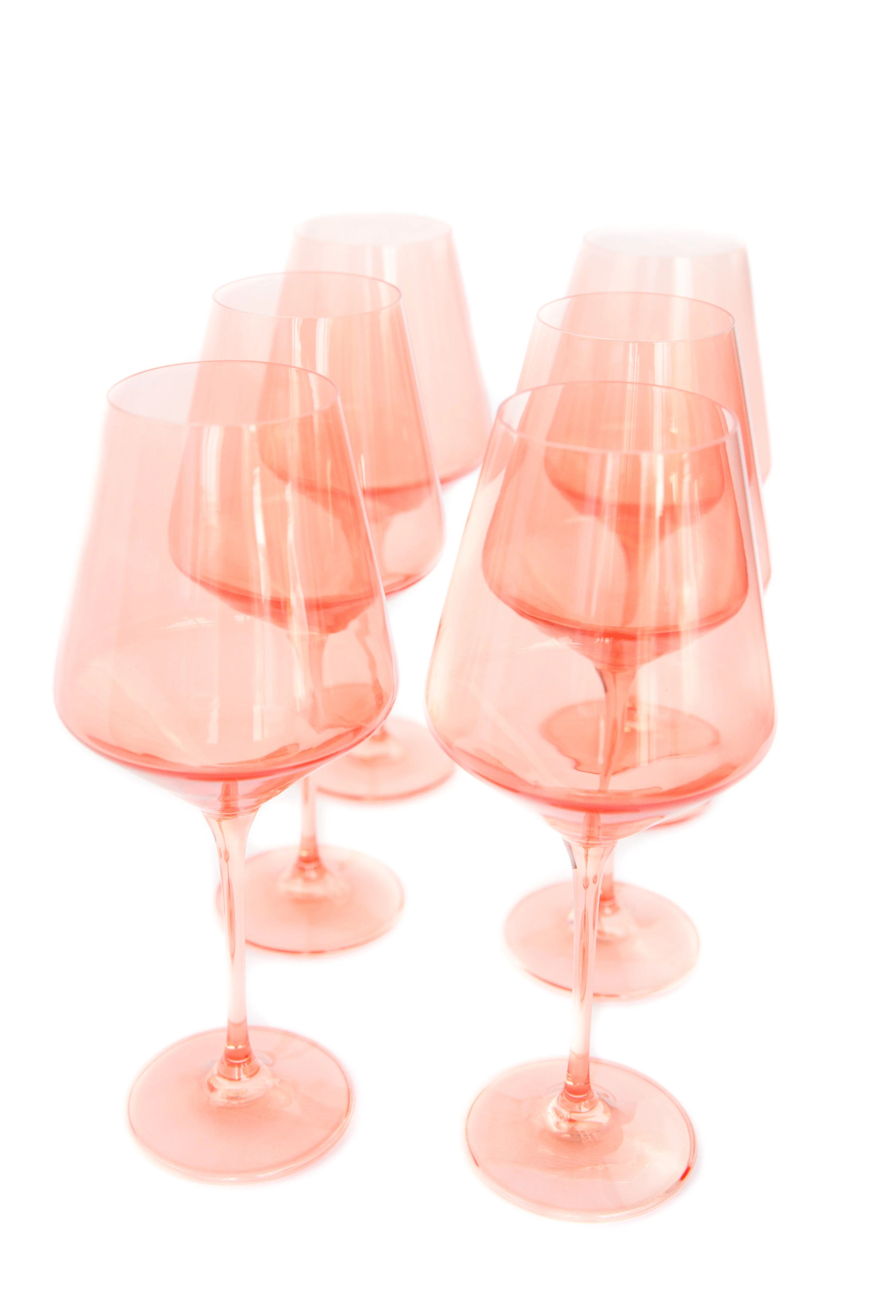 Estelle Colored Wine Stemware - Set of 6- Peach Fuzz {Our Coral Peach Pink} - Image 8