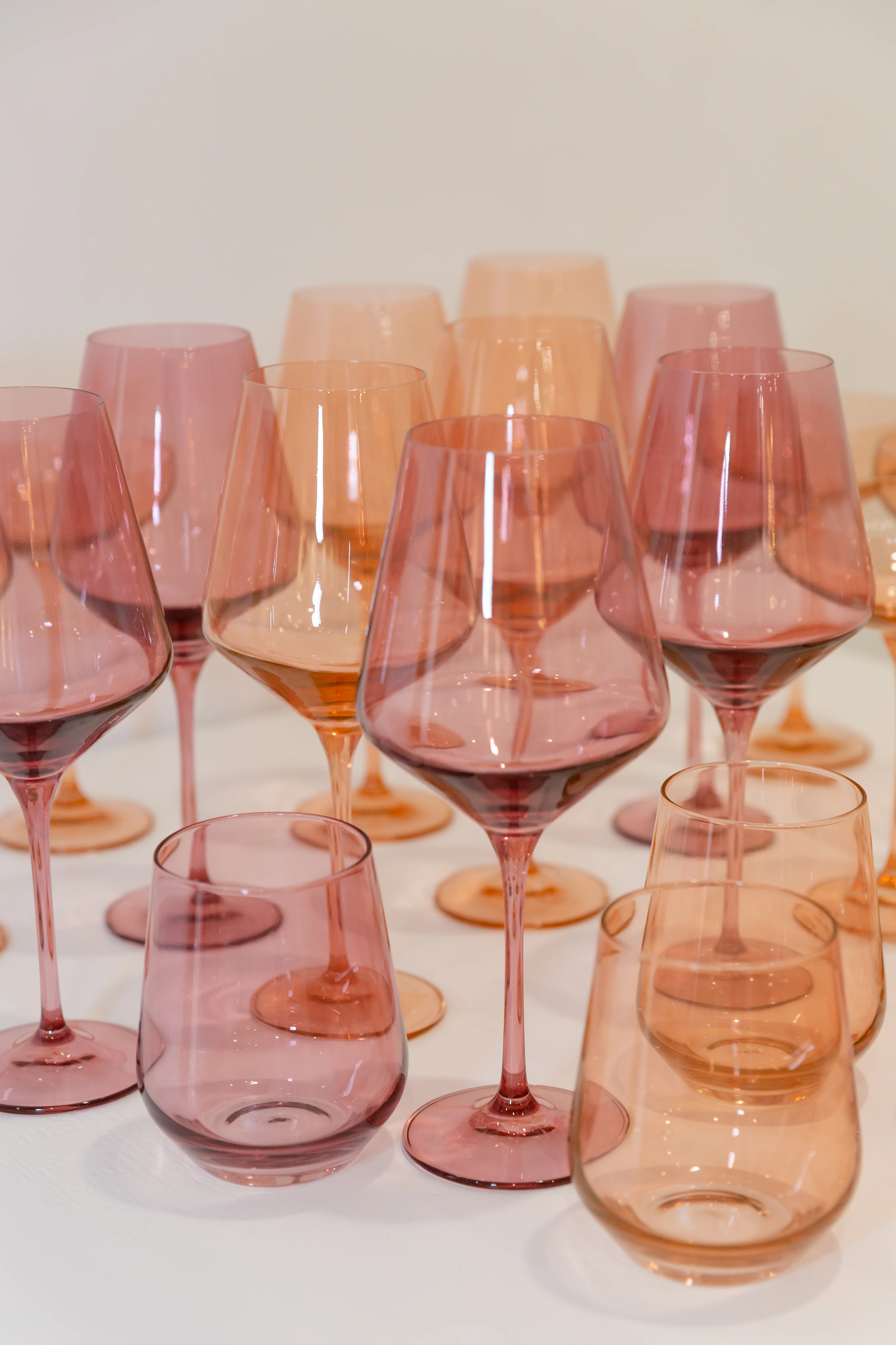 Estelle Colored Wine Stemware - Set of 6 {Rose} - Image 7